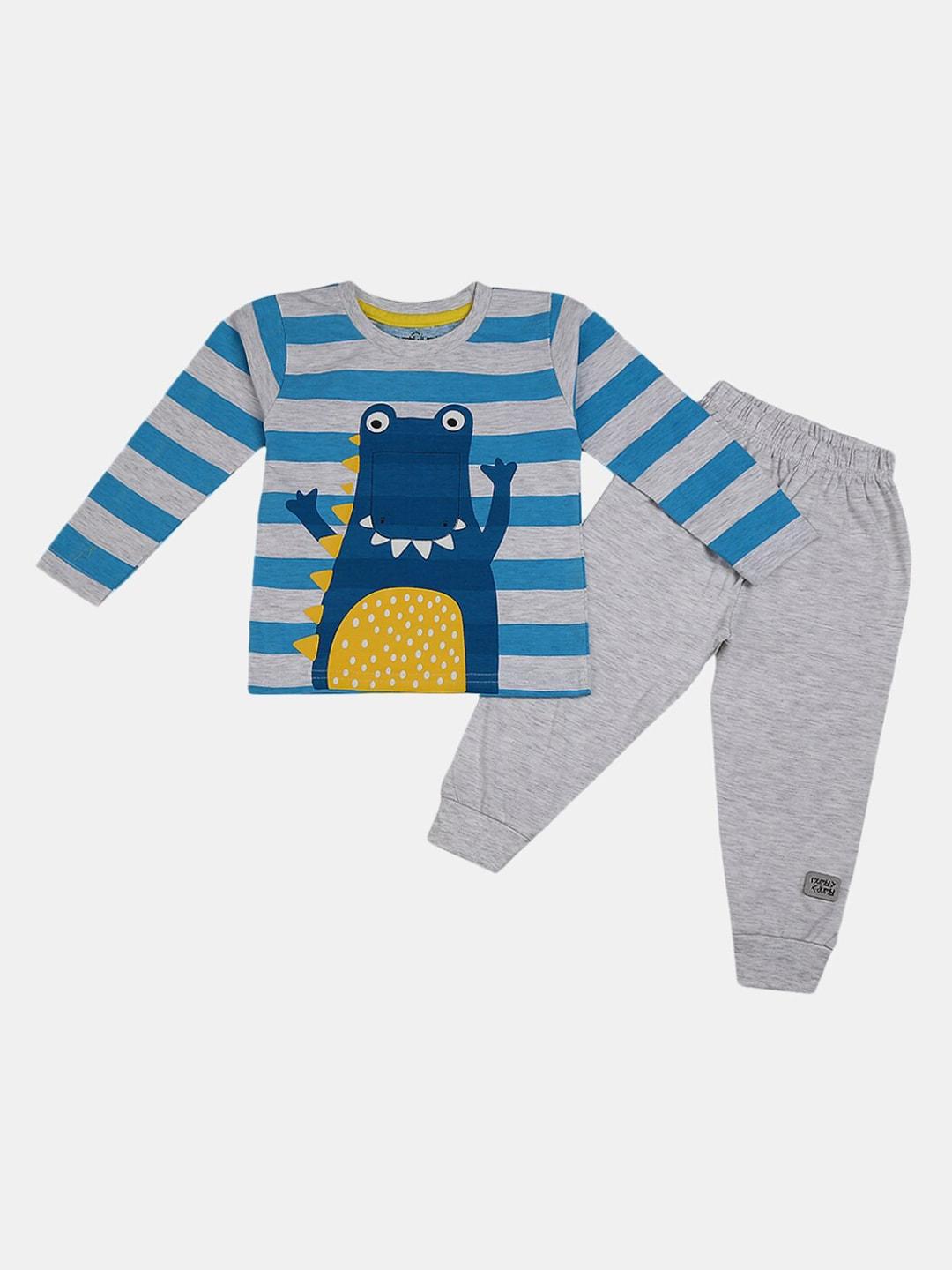 v-mart-infant-kids-grey-&-blue-printed-t-shirt-with-pyjamas