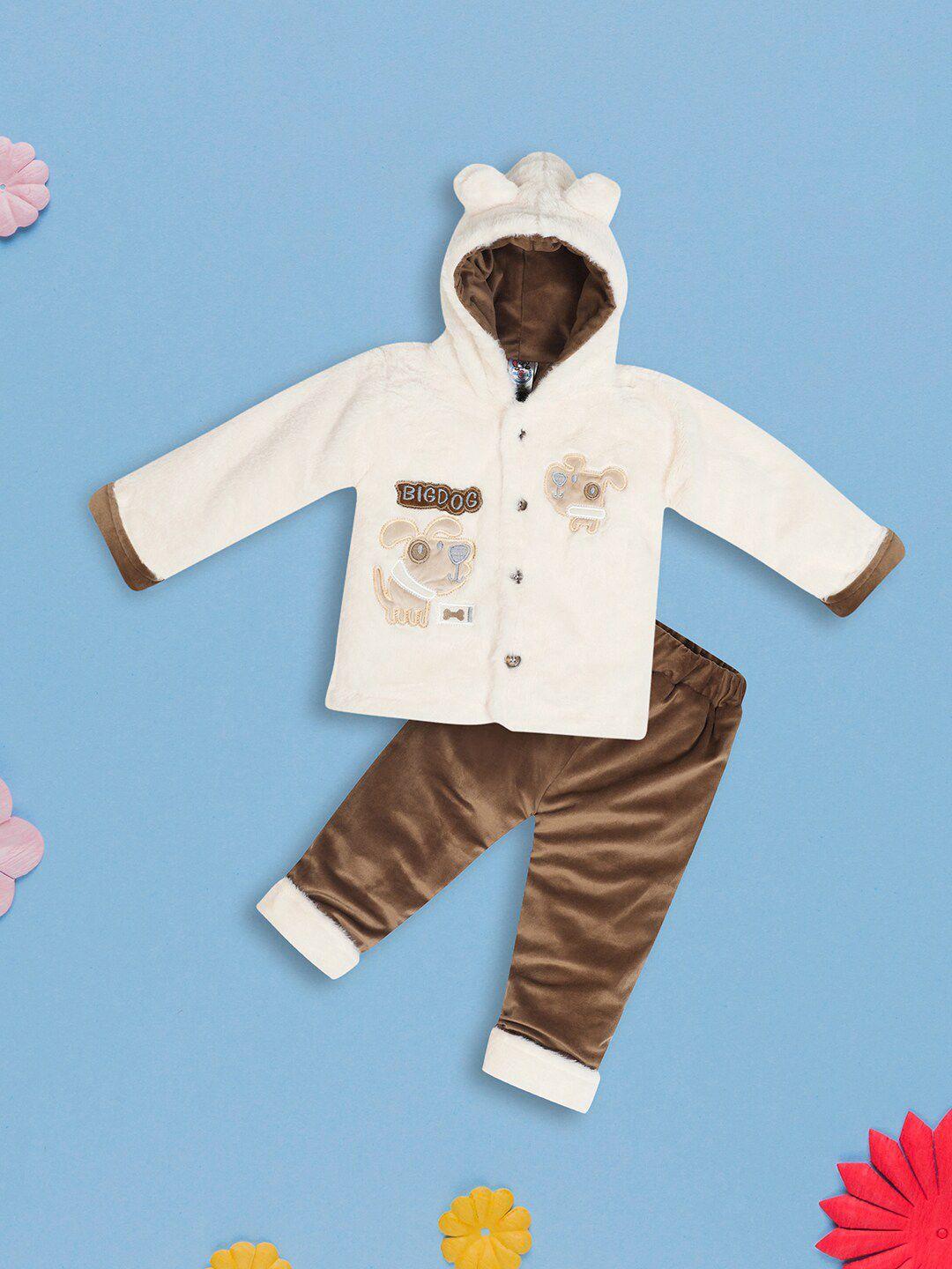 v-mart infant kids hooded pure cotton shirt & trousers