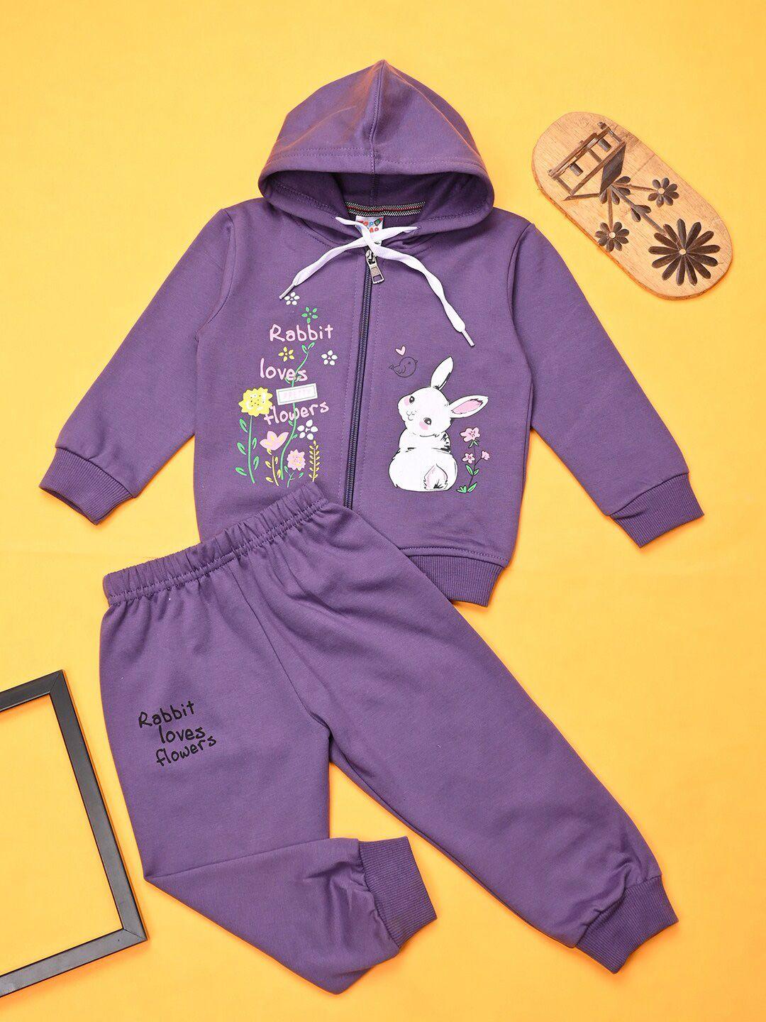 v-mart infants kids graphic printed hooded pure cotton sweatshirt & joggers