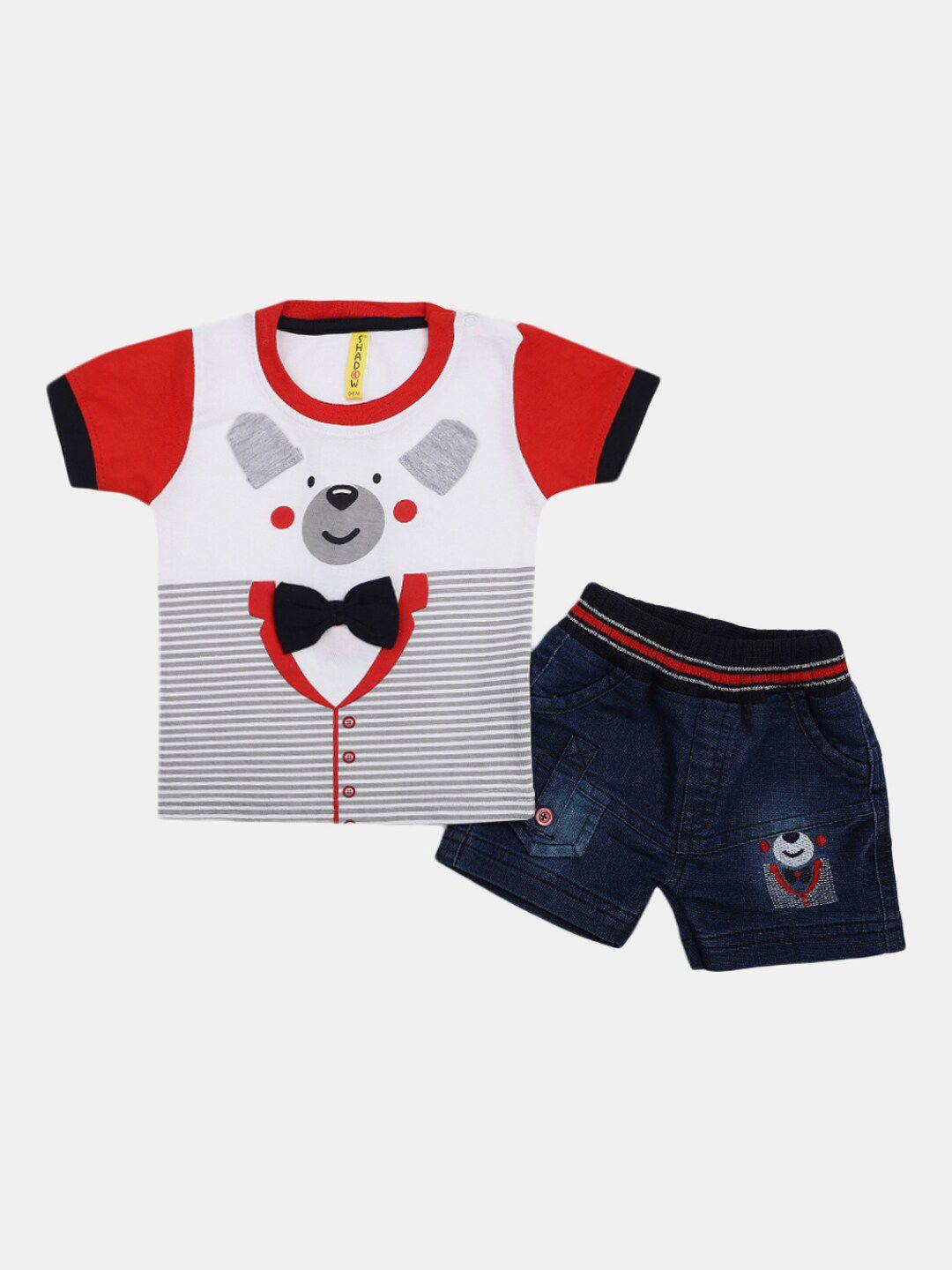v-mart infants printed pure cotton t-shirt with shorts clothing set