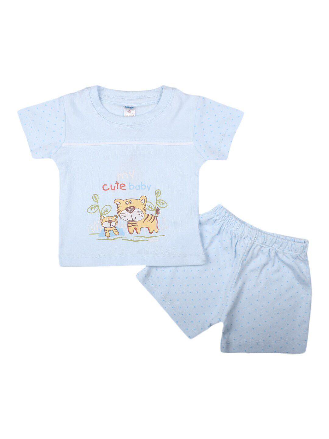 v-mart infants pure cotton printed t-shirt with shorts set