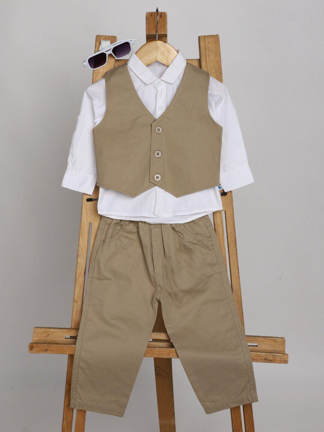 v-mart infants pure cotton t-shirt with shorts & waistcoat