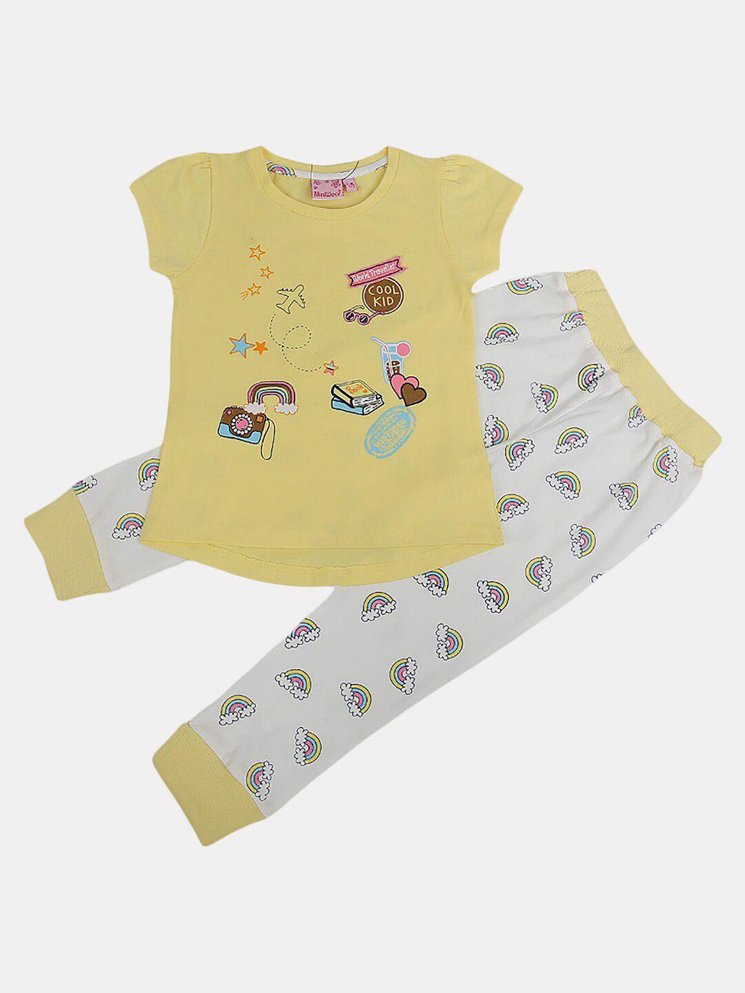 v-mart kids pure cotton printed top with leggings