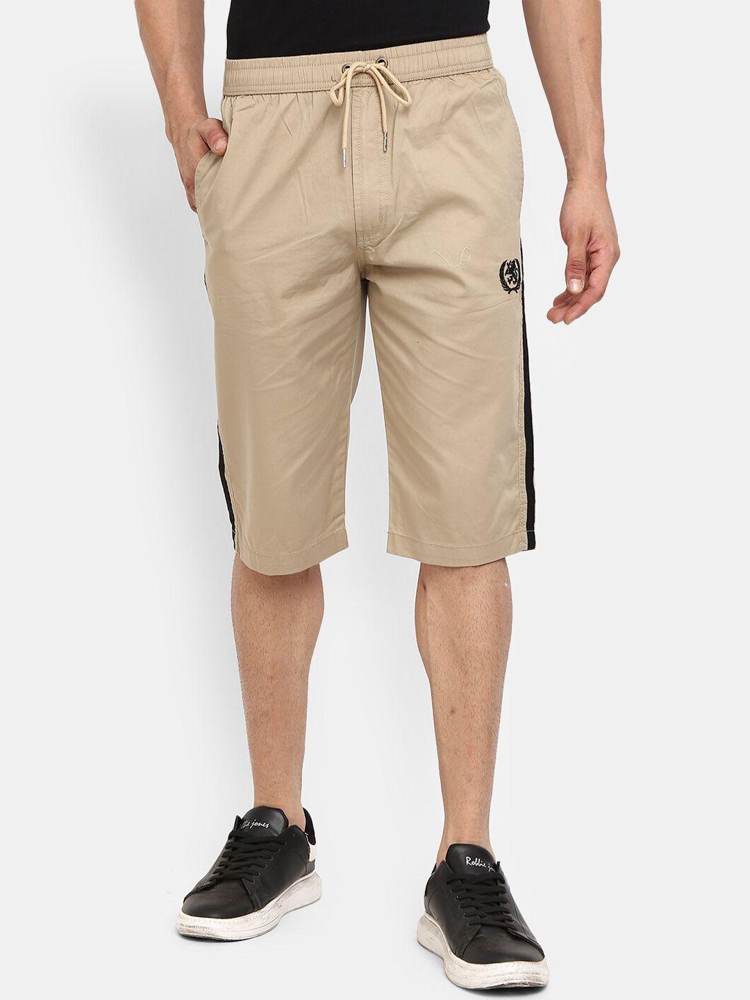 v-mart men cream-coloured outdoor cotton shorts