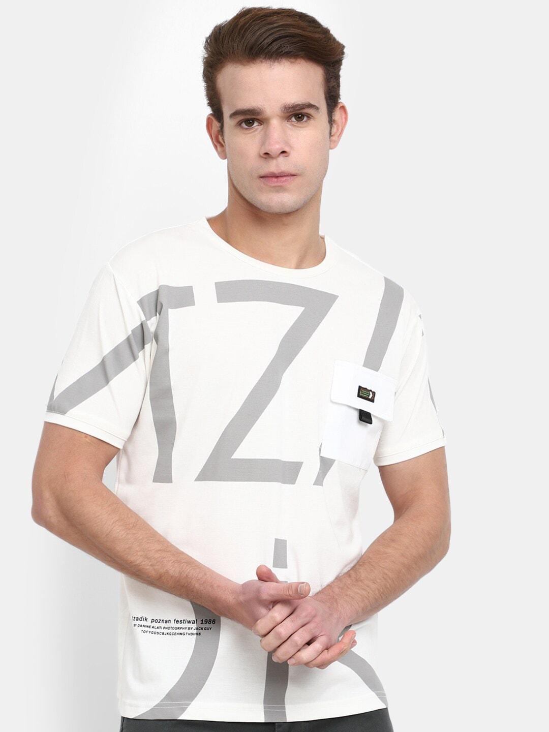 v-mart typography printed cotton t-shirt