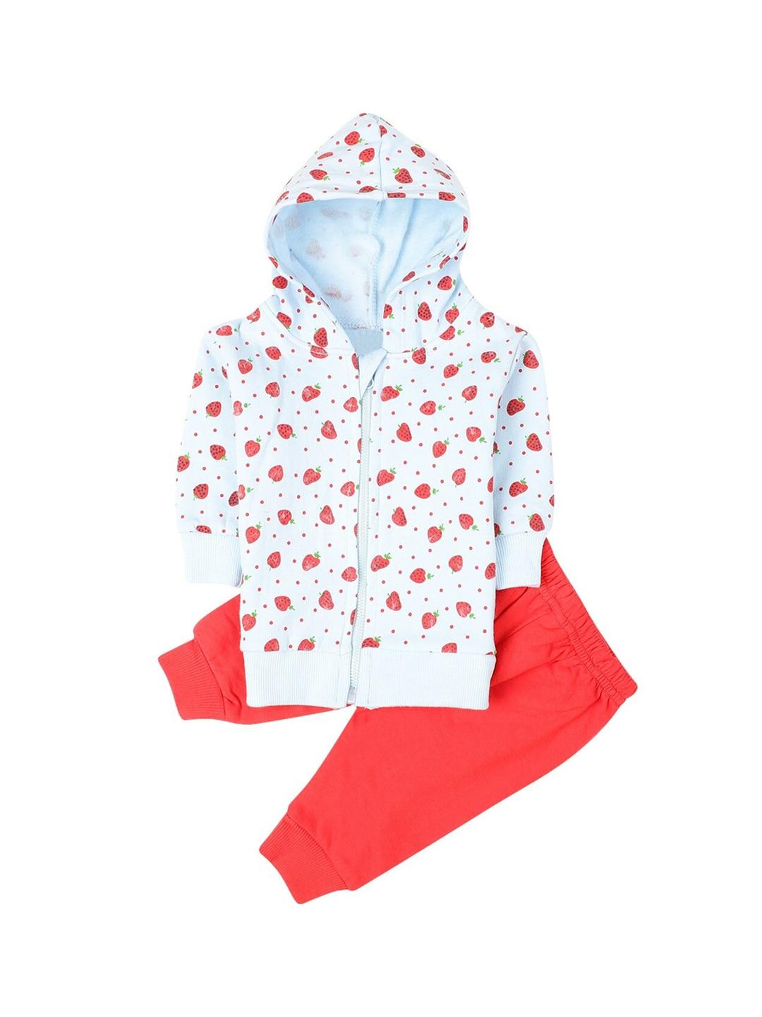 v-mart-unisex-kids-blue-&-red-printed-cotton-fleece-hooded-neck-t-shirt-with-trousers