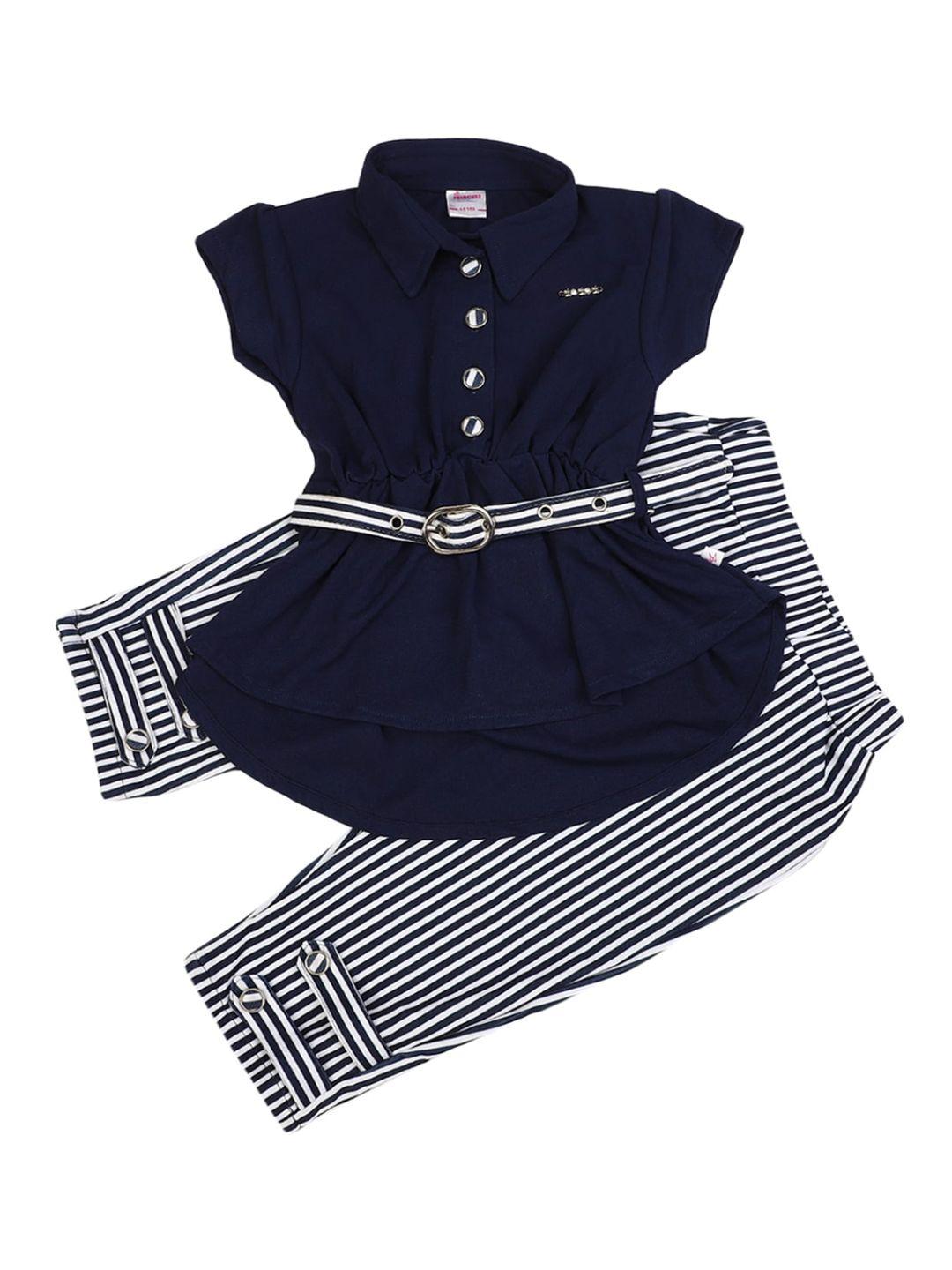 v-mart-unisex-kids-navy-blue-&-white-printed-top-with-shorts