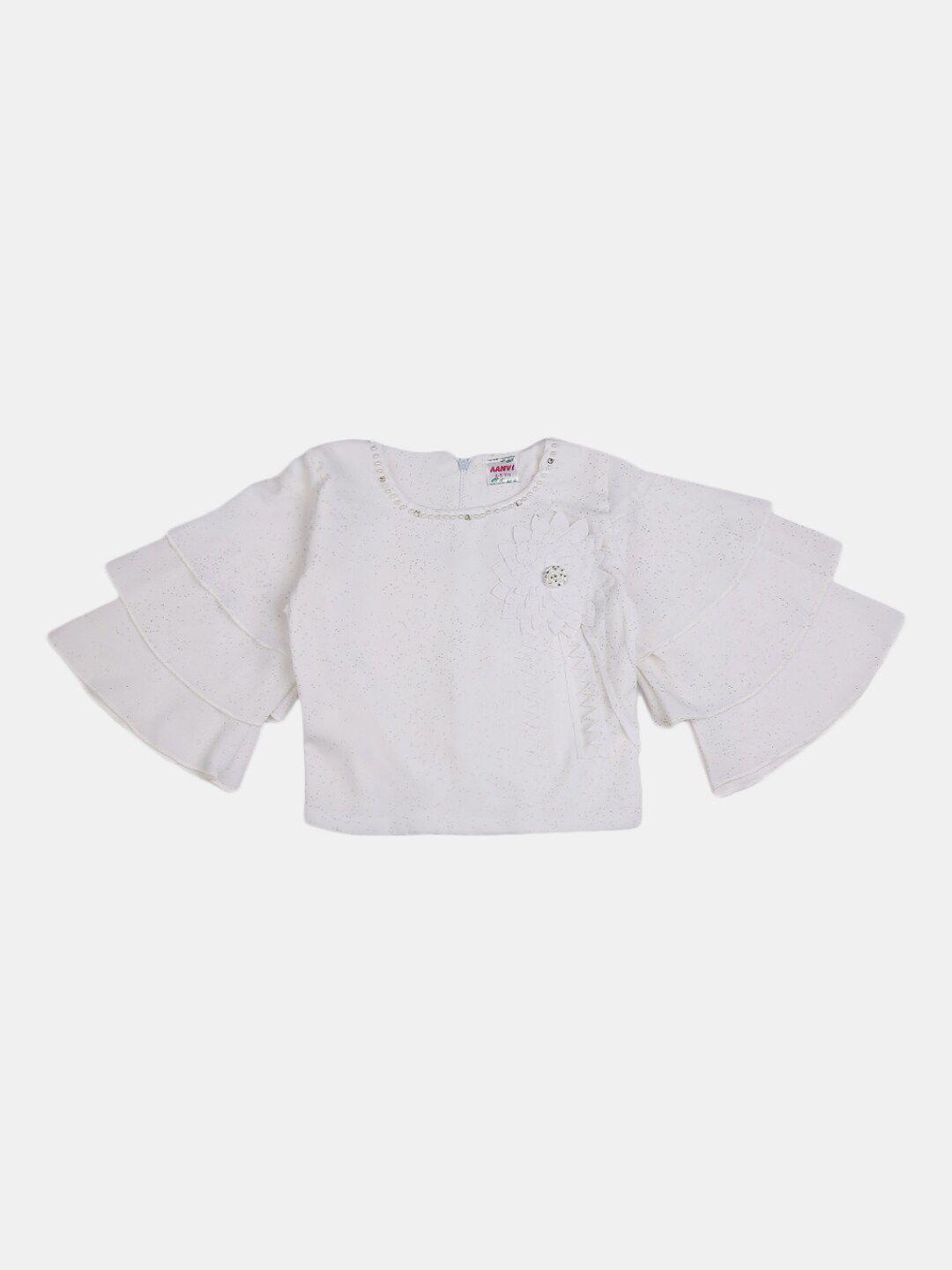 v-mart unisex kids off white embellished pure cotton t-shirt with pyjama
