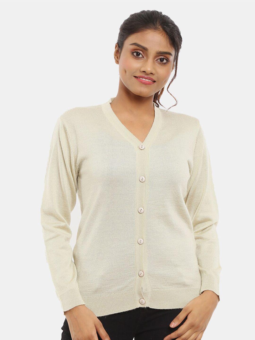v-mart v-neck long sleeves cotton cardigan