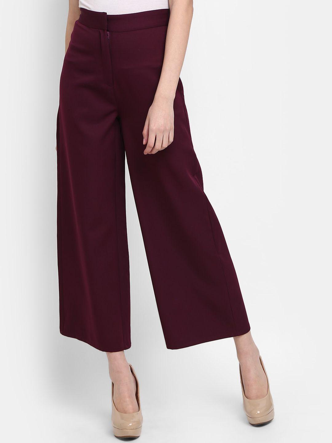 v-mart women classic cropped parallel trousers