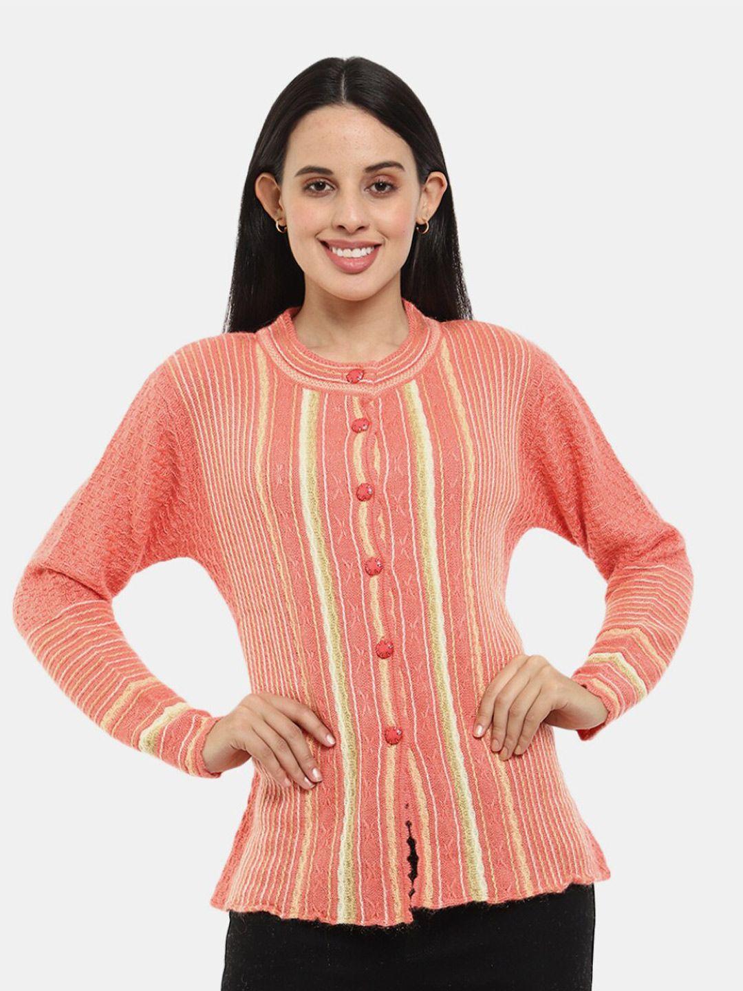 v-mart women striped woolen cardigan