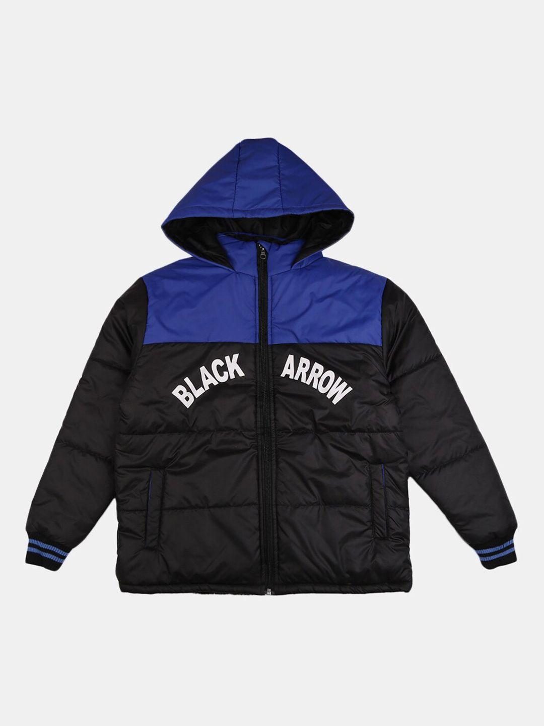 v-mart boys black colourblocked lightweight cotton puffer jacket
