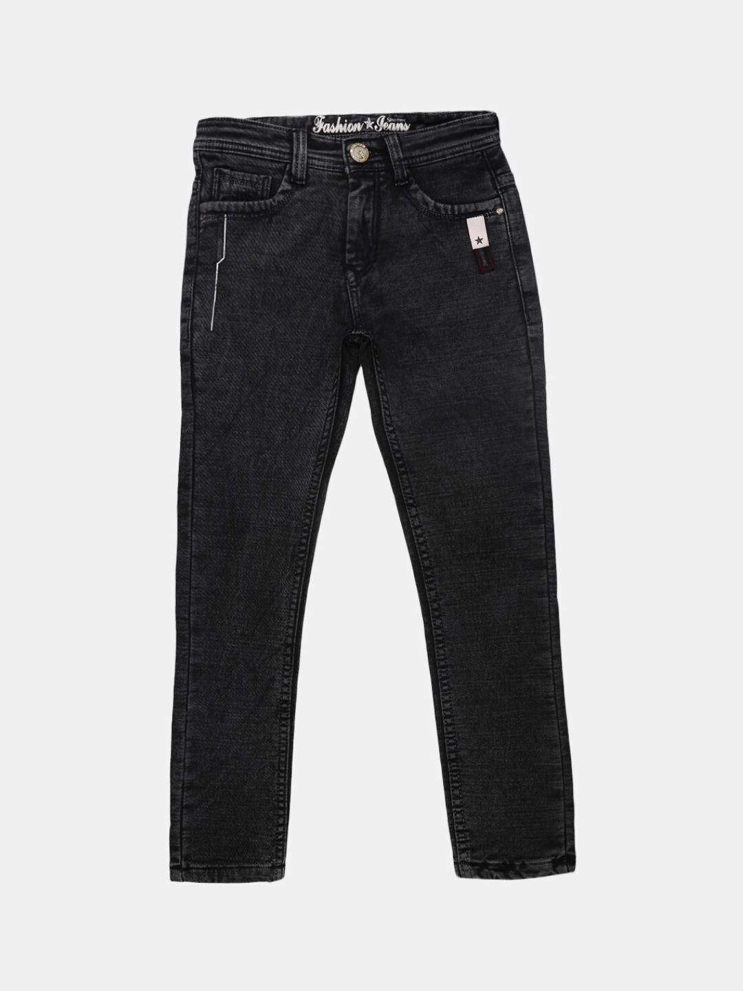 v-mart boys black cotton clean look stretchable jeans