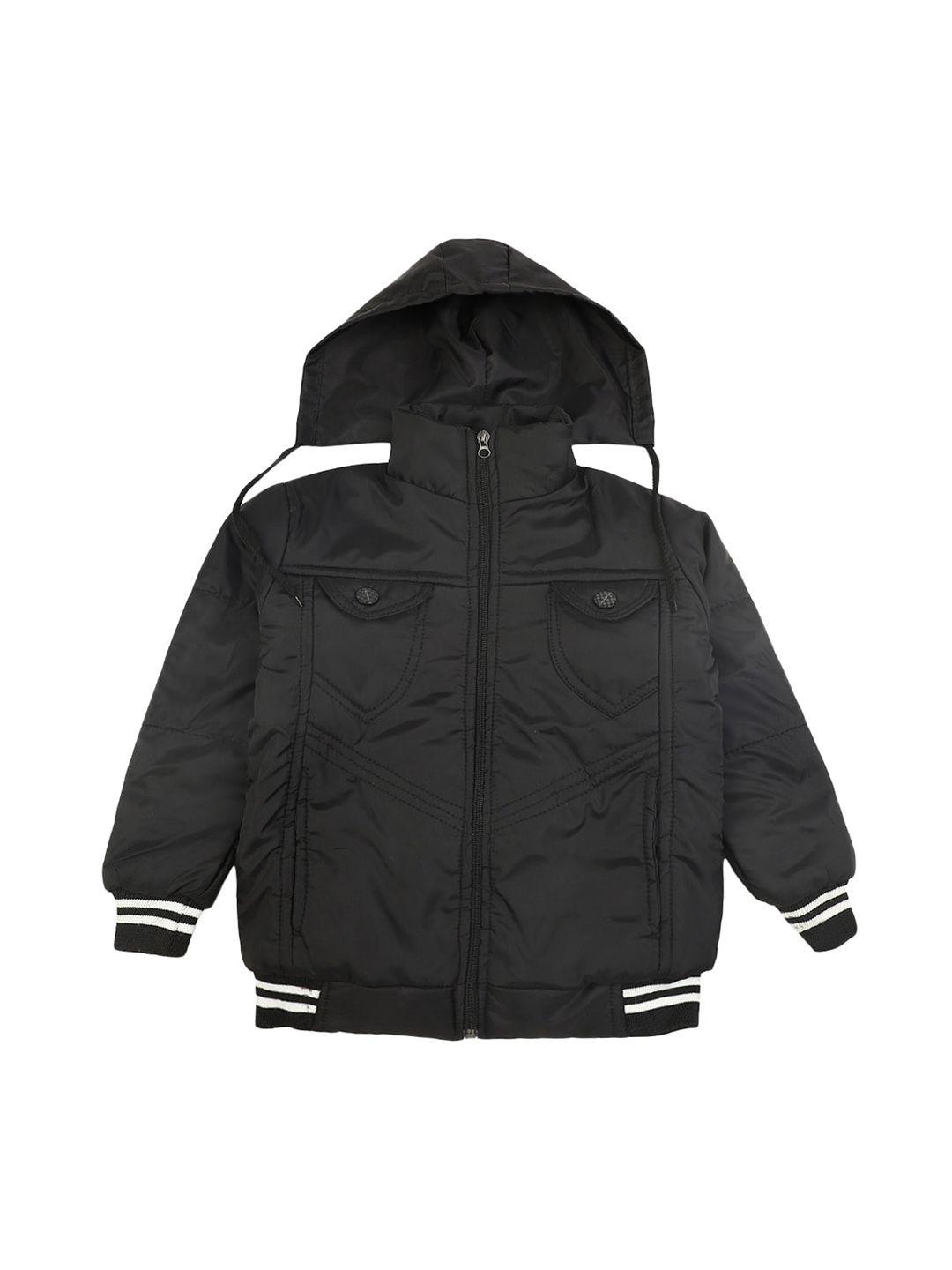 v-mart boys black lightweight hooded bomber jacket