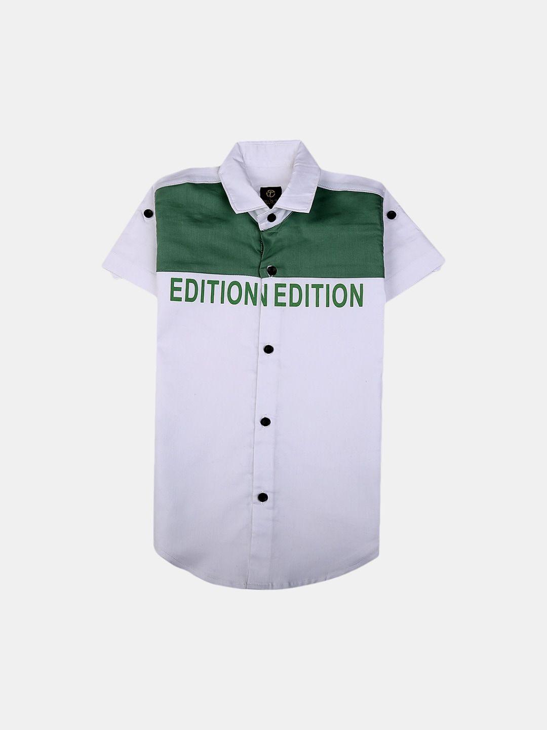 v-mart boys classic typography printed casual cotton shirt