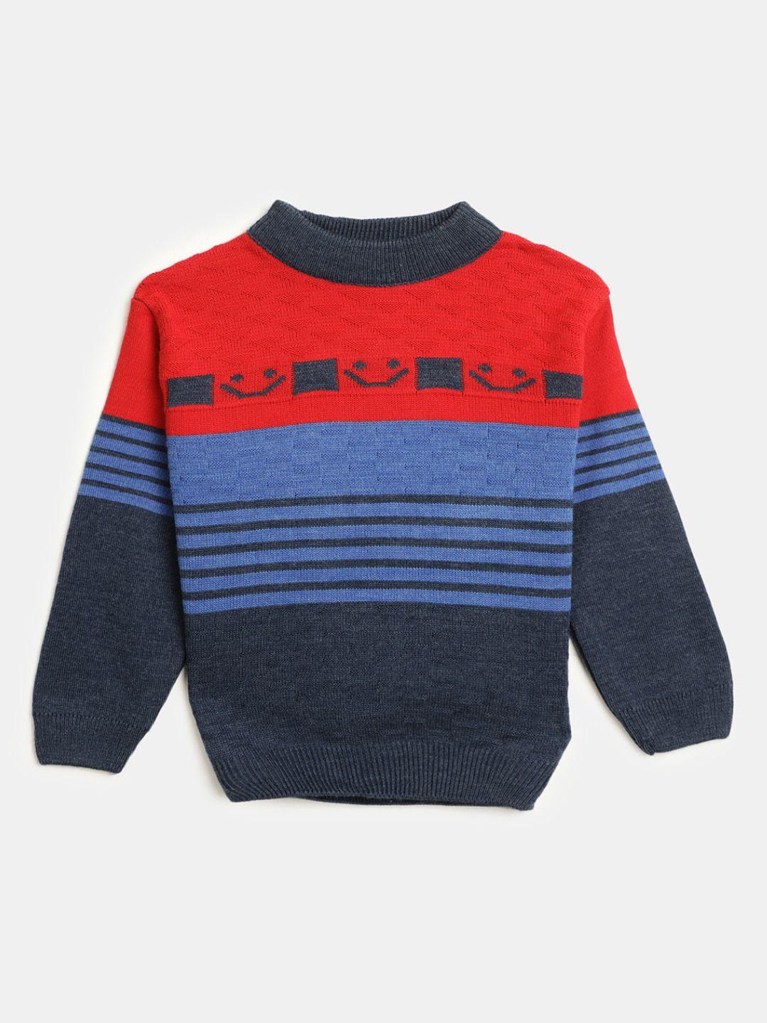 v-mart boys colourblocked high neck pullover