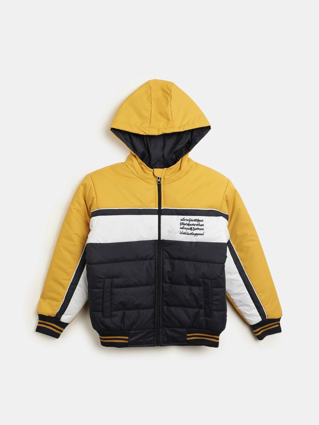 v-mart boys colourblocked hooded puffer jacket