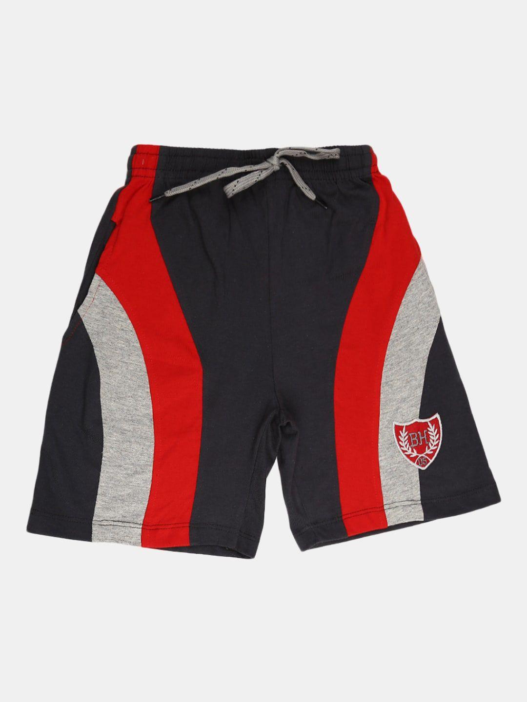 v-mart boys colourblocked mid-rise cotton shorts