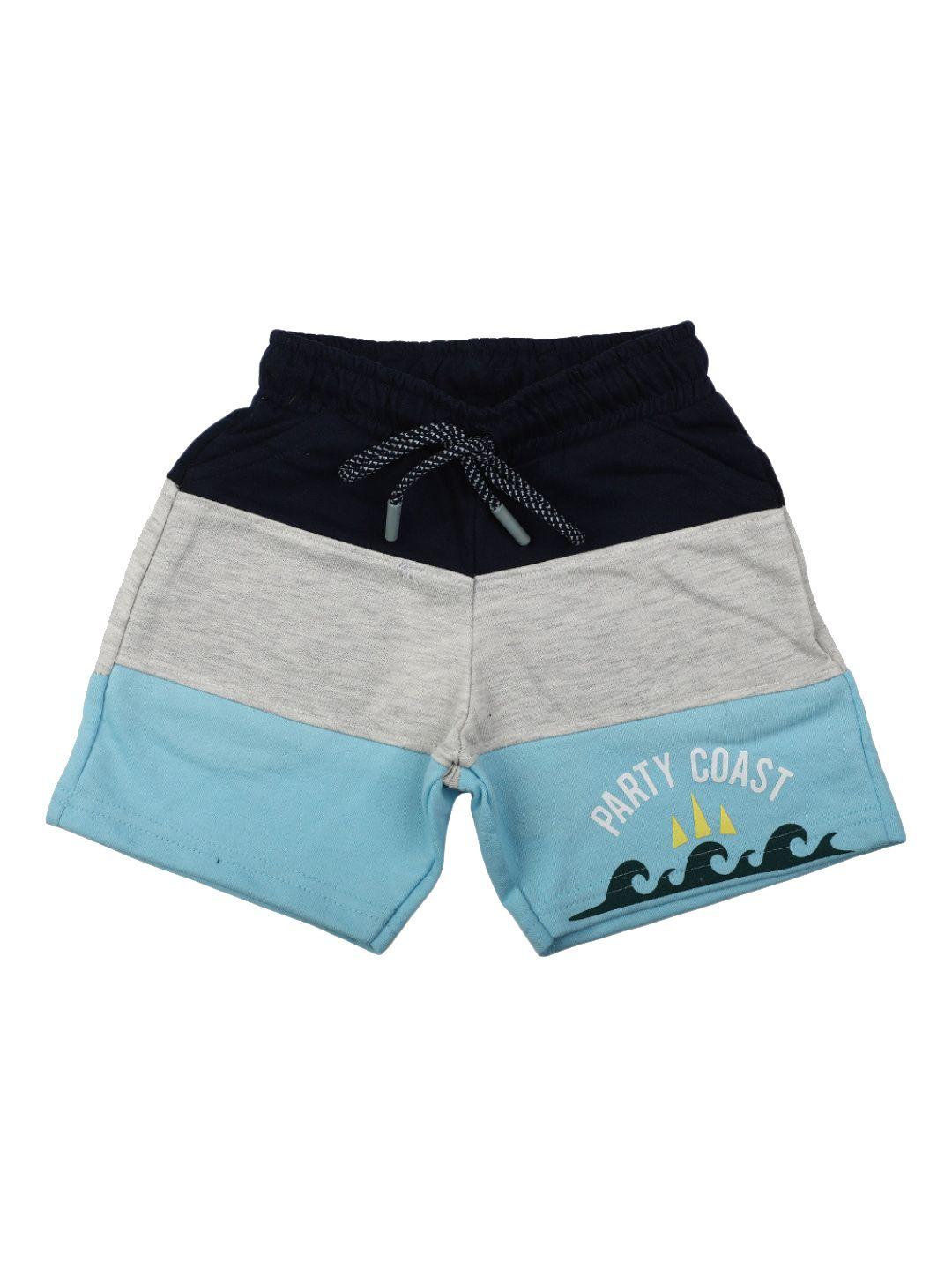 v-mart boys colourblocked mid-rise cotton shorts