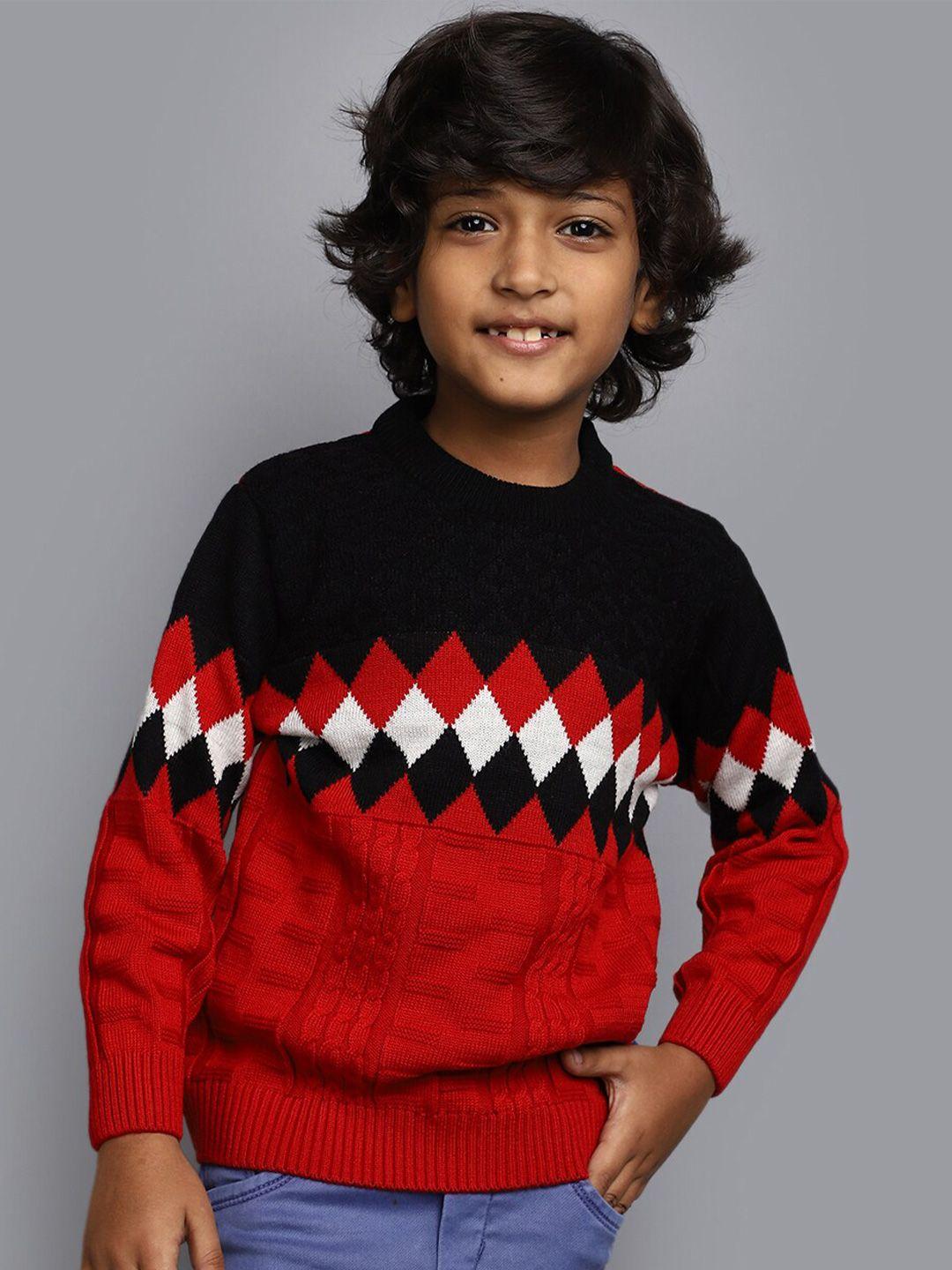 v-mart boys geometric printed long sleeves cotton pullover