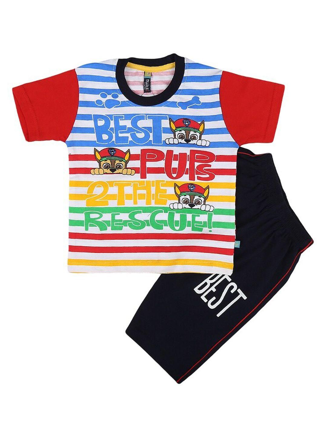 v-mart boys graphic printed pure cotton t-shirt with shorts