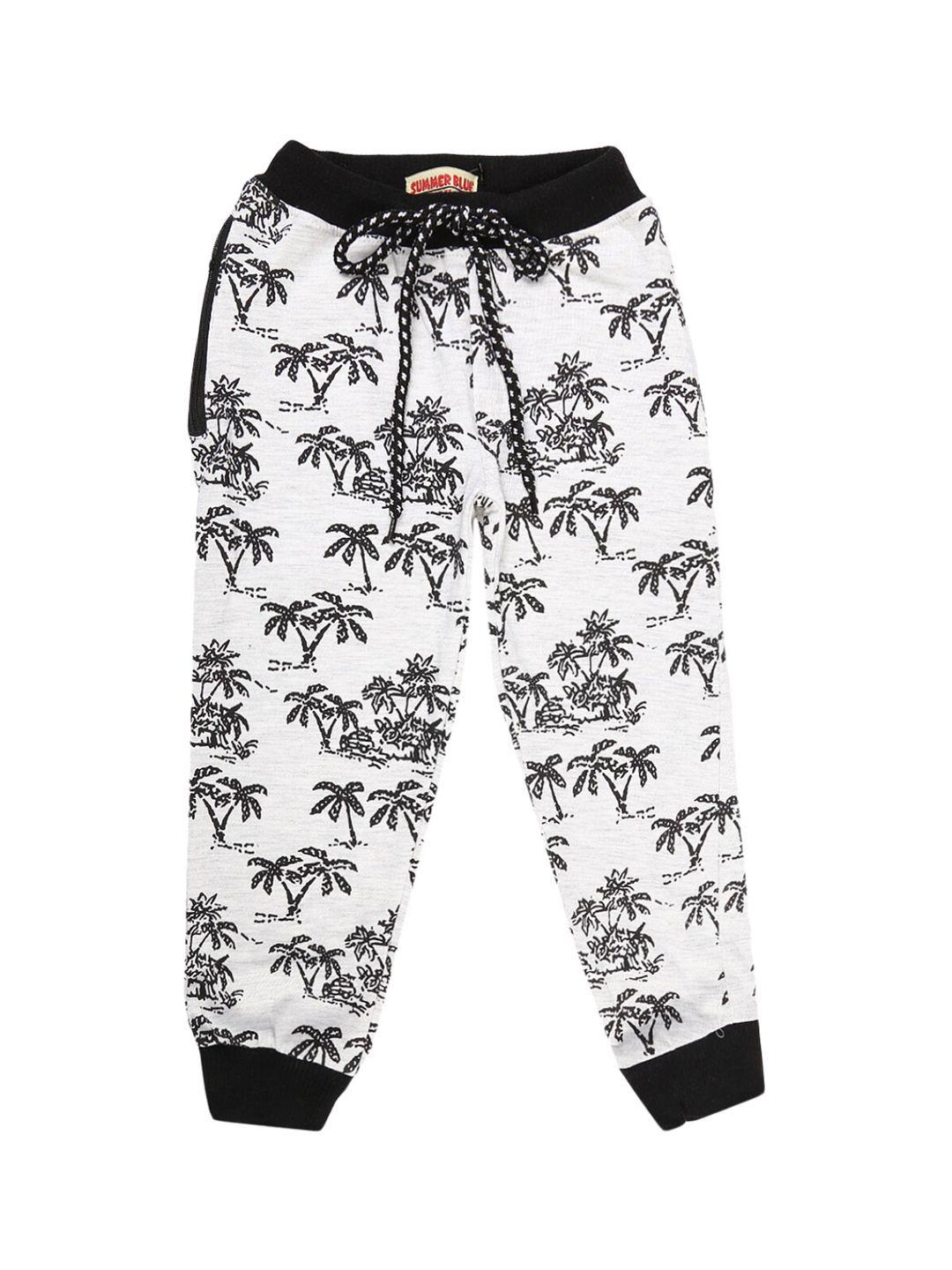 v-mart boys grey melange printed cotton single jersey lounge joggers