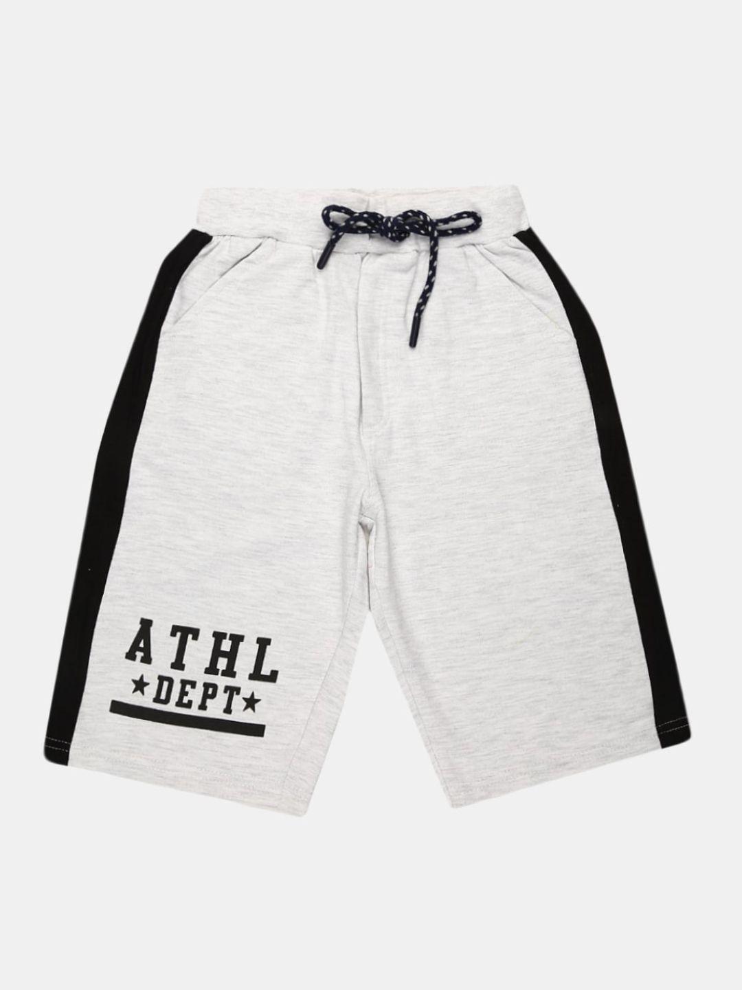 v-mart boys grey melange typography printed shorts