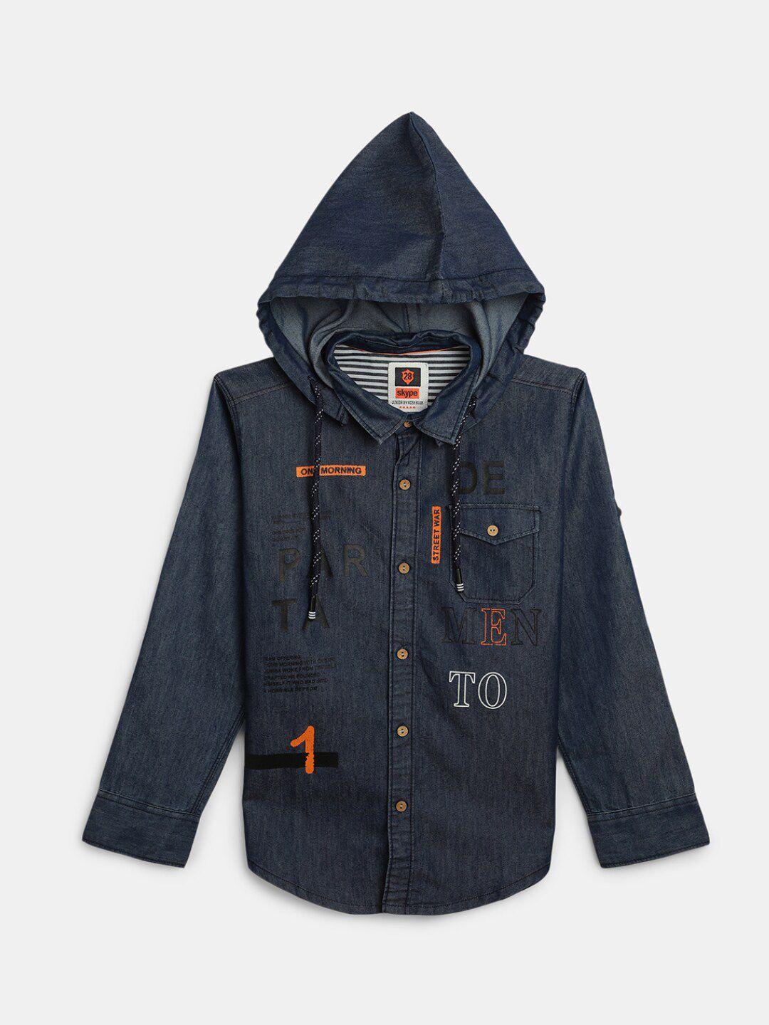 v-mart boys hooded cotton casual shirt