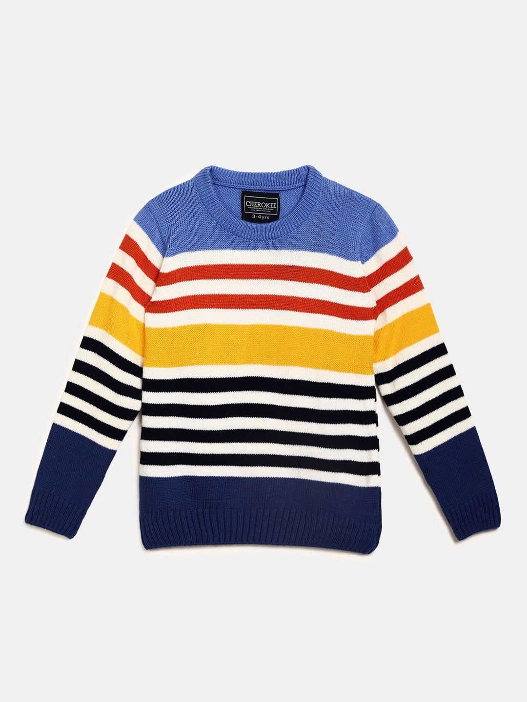 v-mart boys multicoloured striped sweatshirt