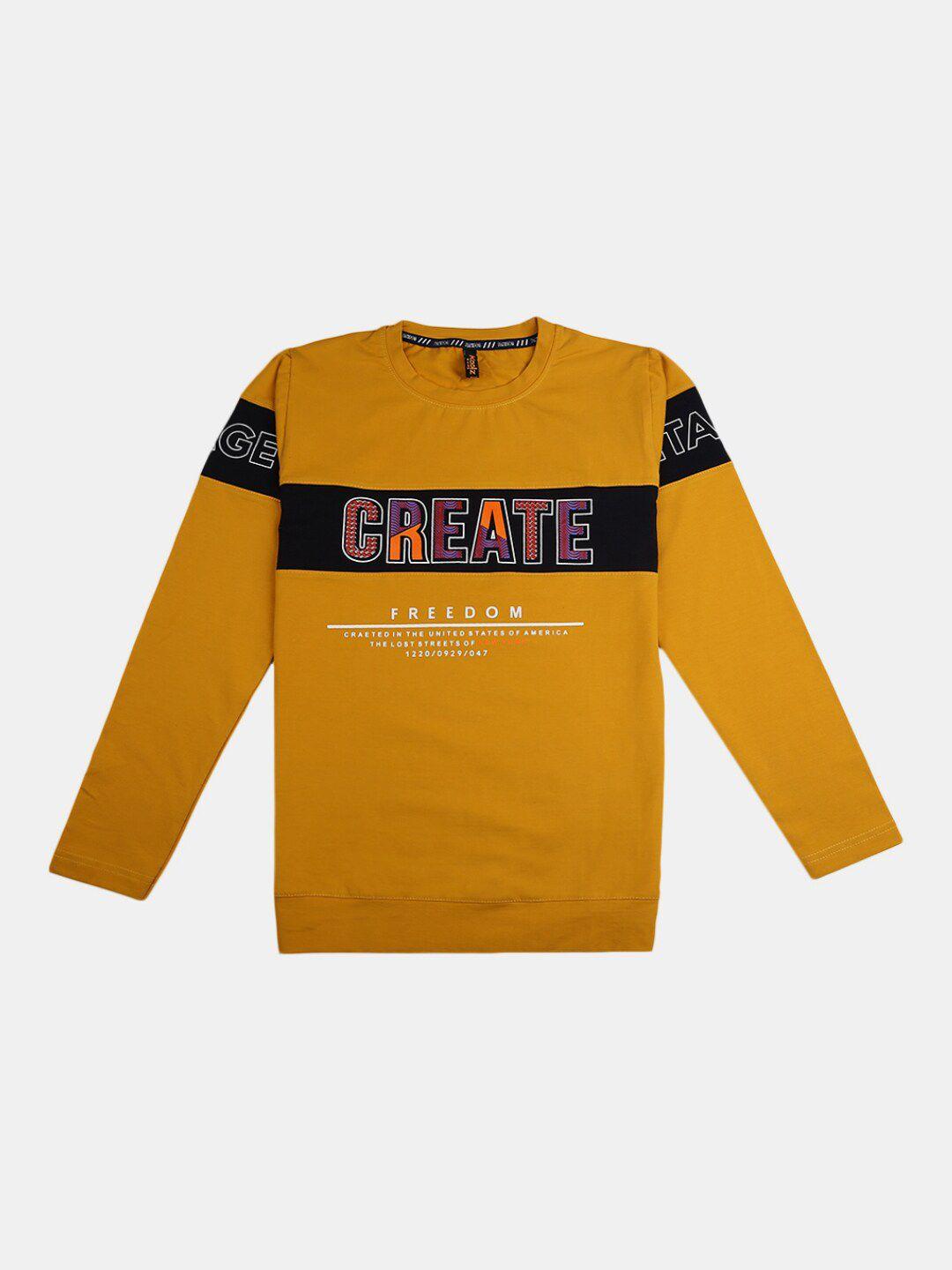 v-mart boys mustard printed sweatshirt
