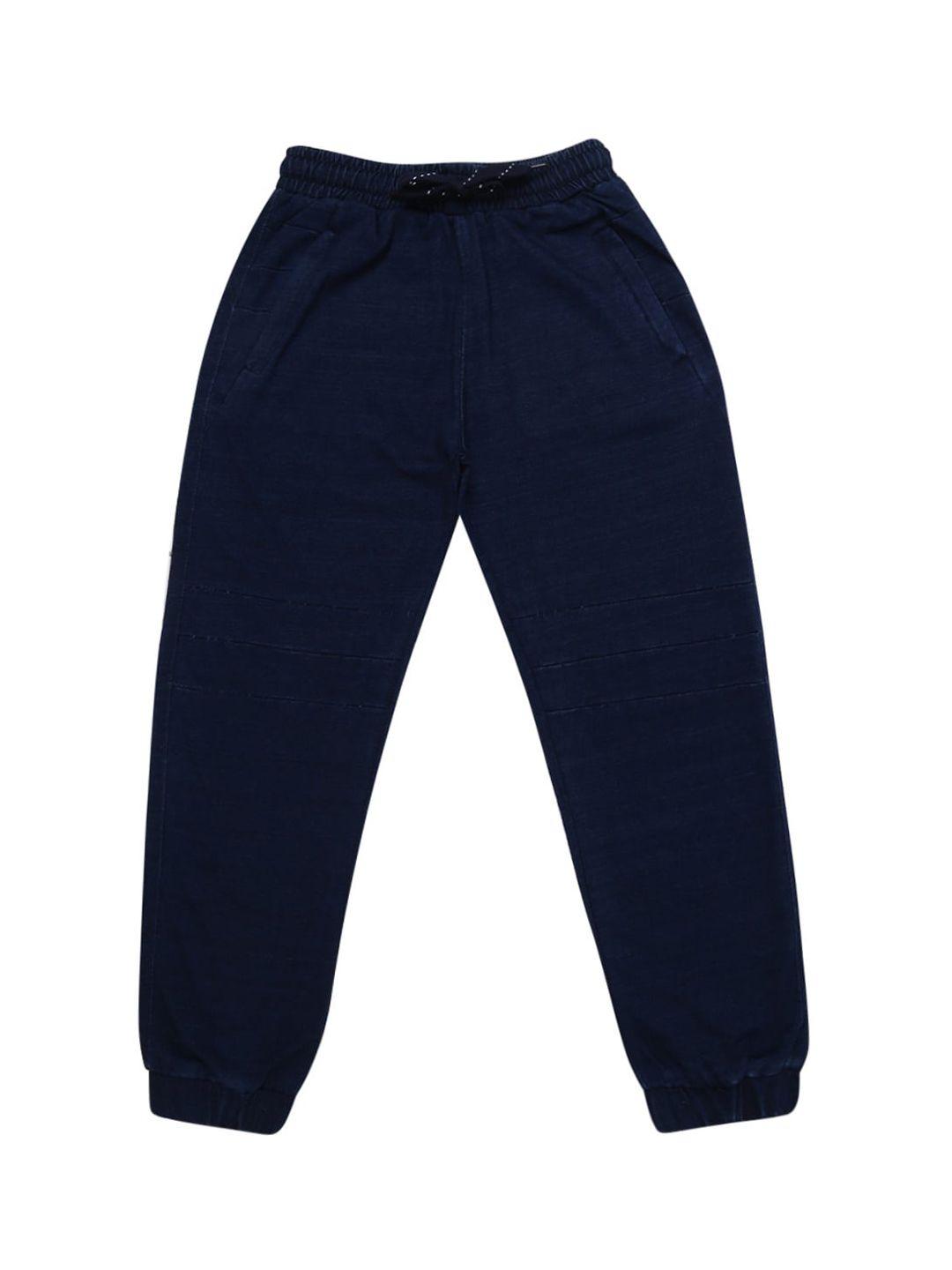 v-mart boys navy blue solid jogger track pants