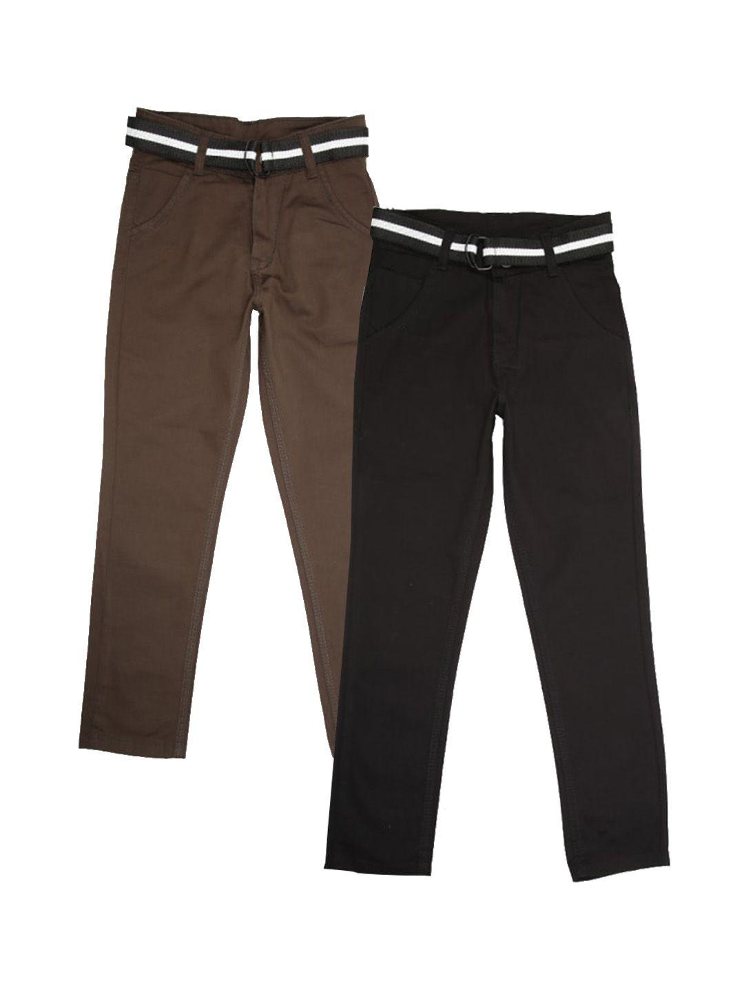 v-mart boys pack of 2 mid-rise regular cotton trousers