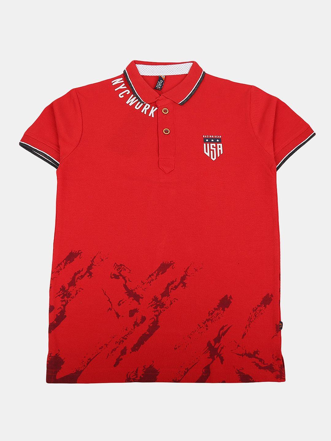 v-mart boys printed polo collar cotton t-shirt