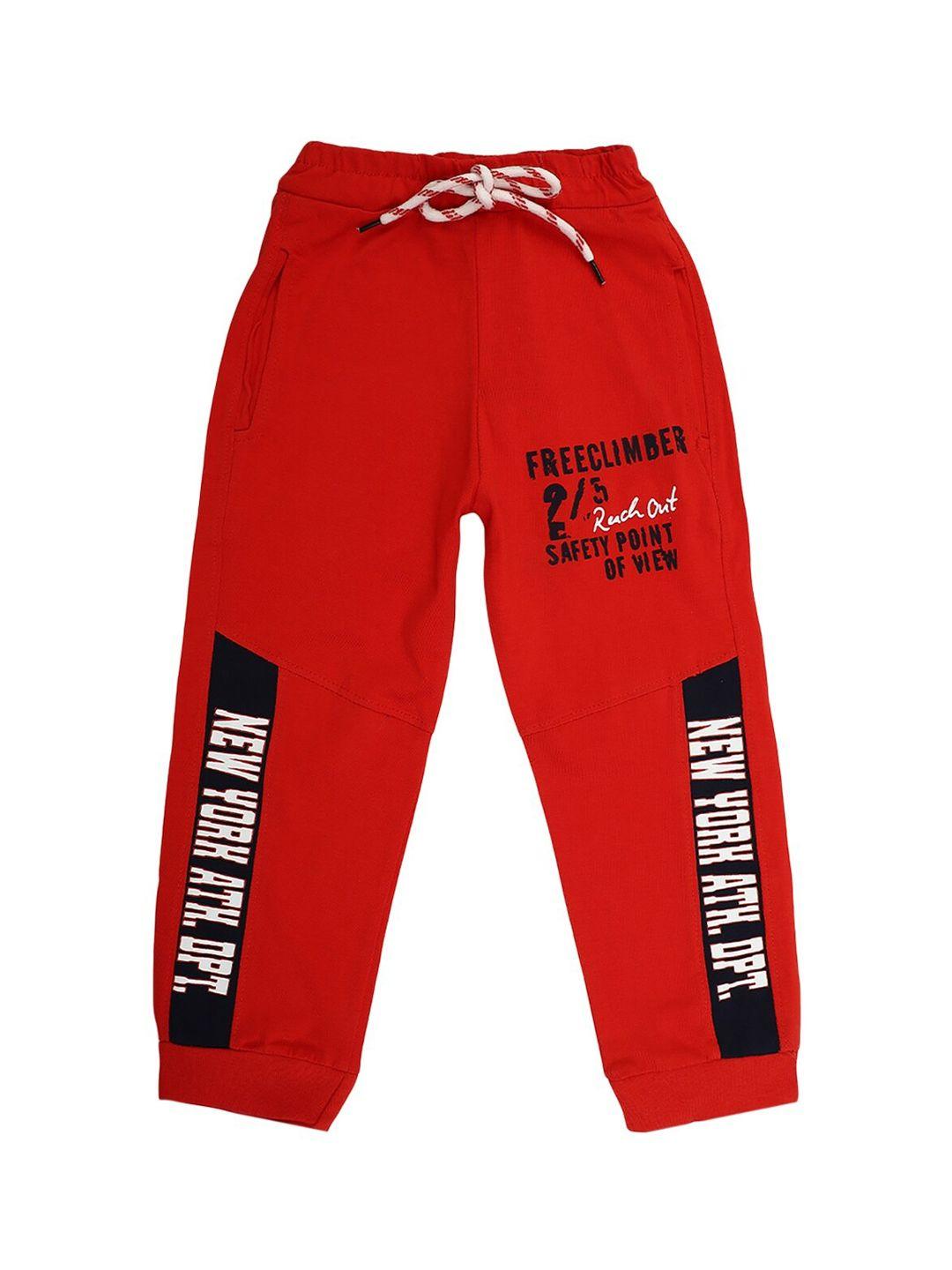 v-mart boys red & black printed lounge pants