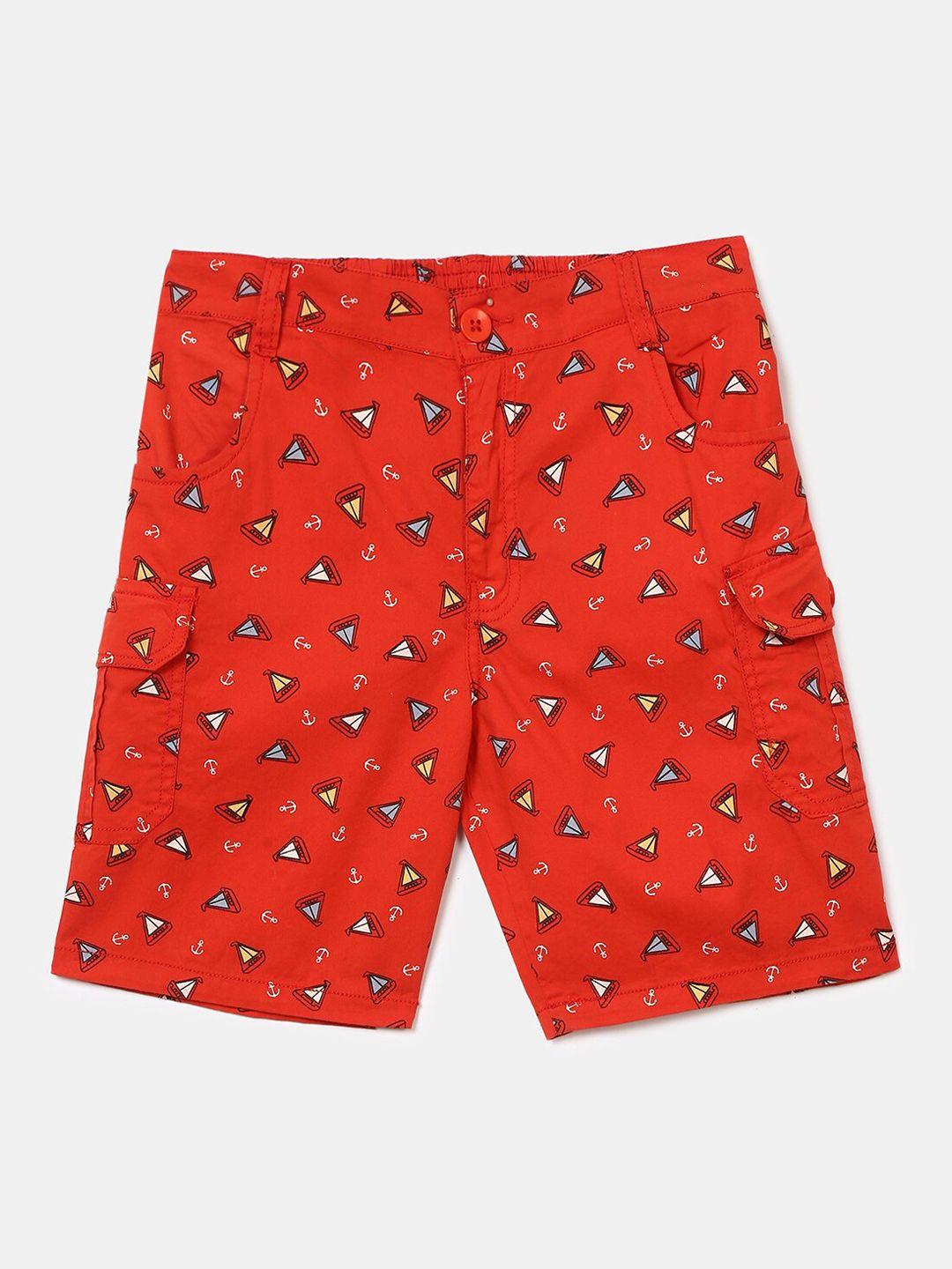 v-mart boys red conversational printed outdoor shorts