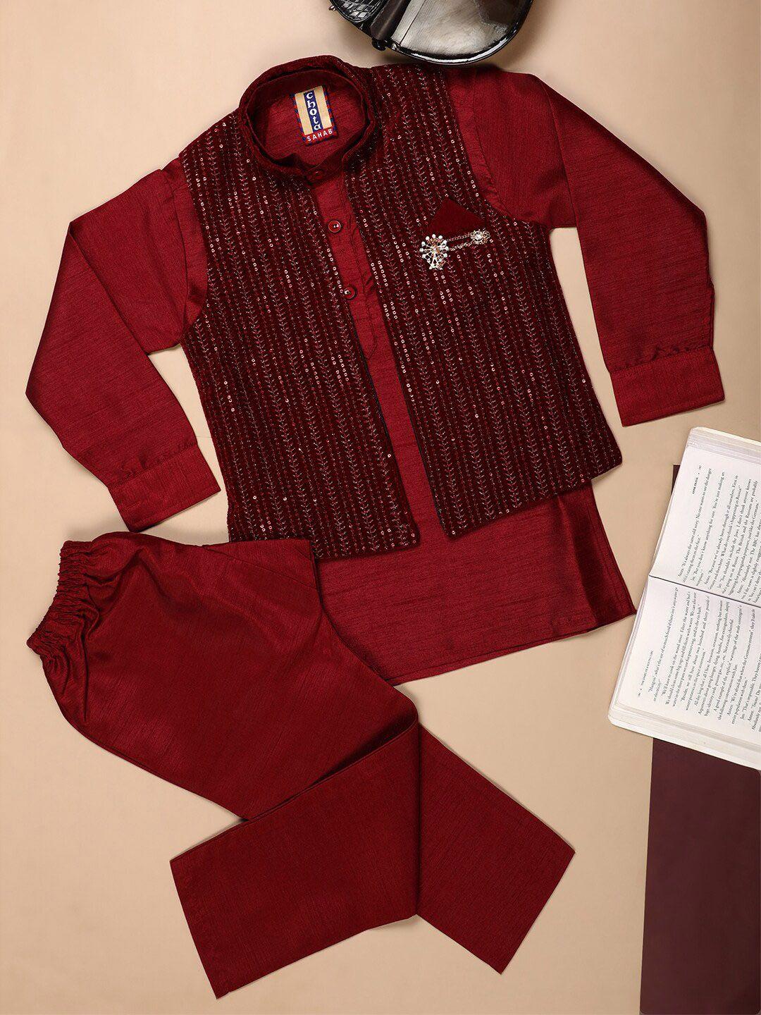 v-mart boys sequinned embroidered sherwani set