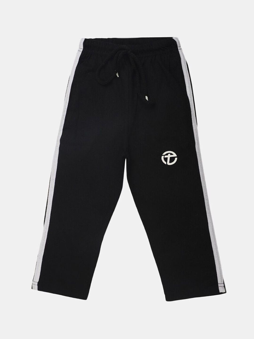 v-mart boys solid cotton lounge pants with side panel detail