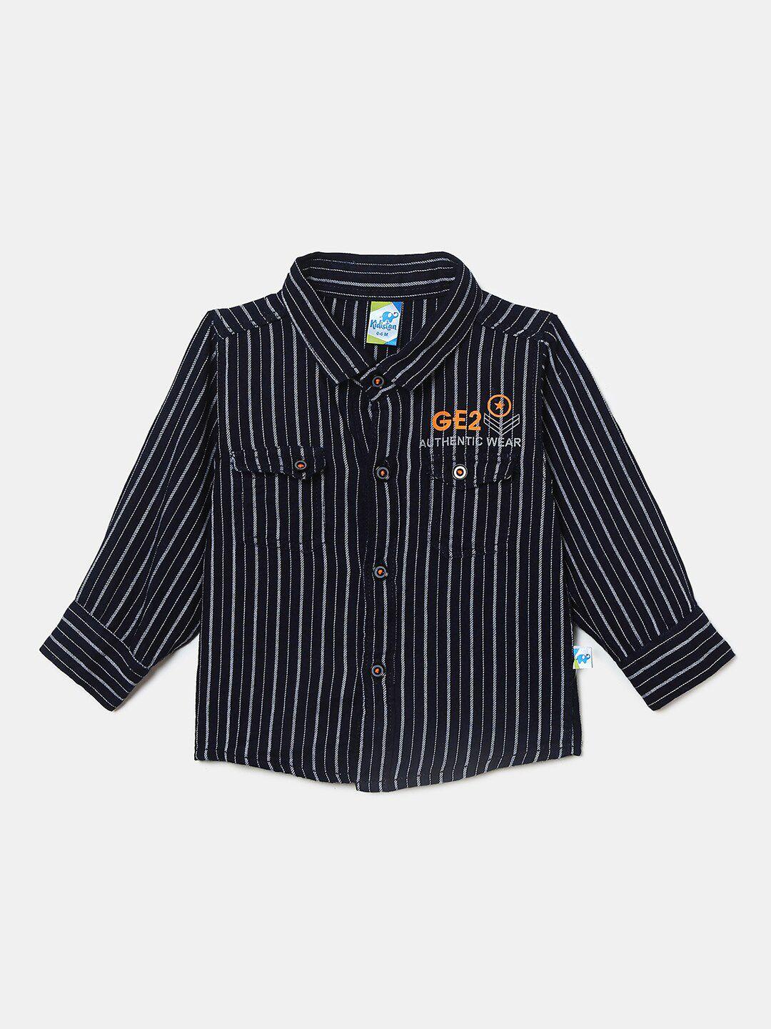 v-mart boys striped cotton regular fit casual shirt