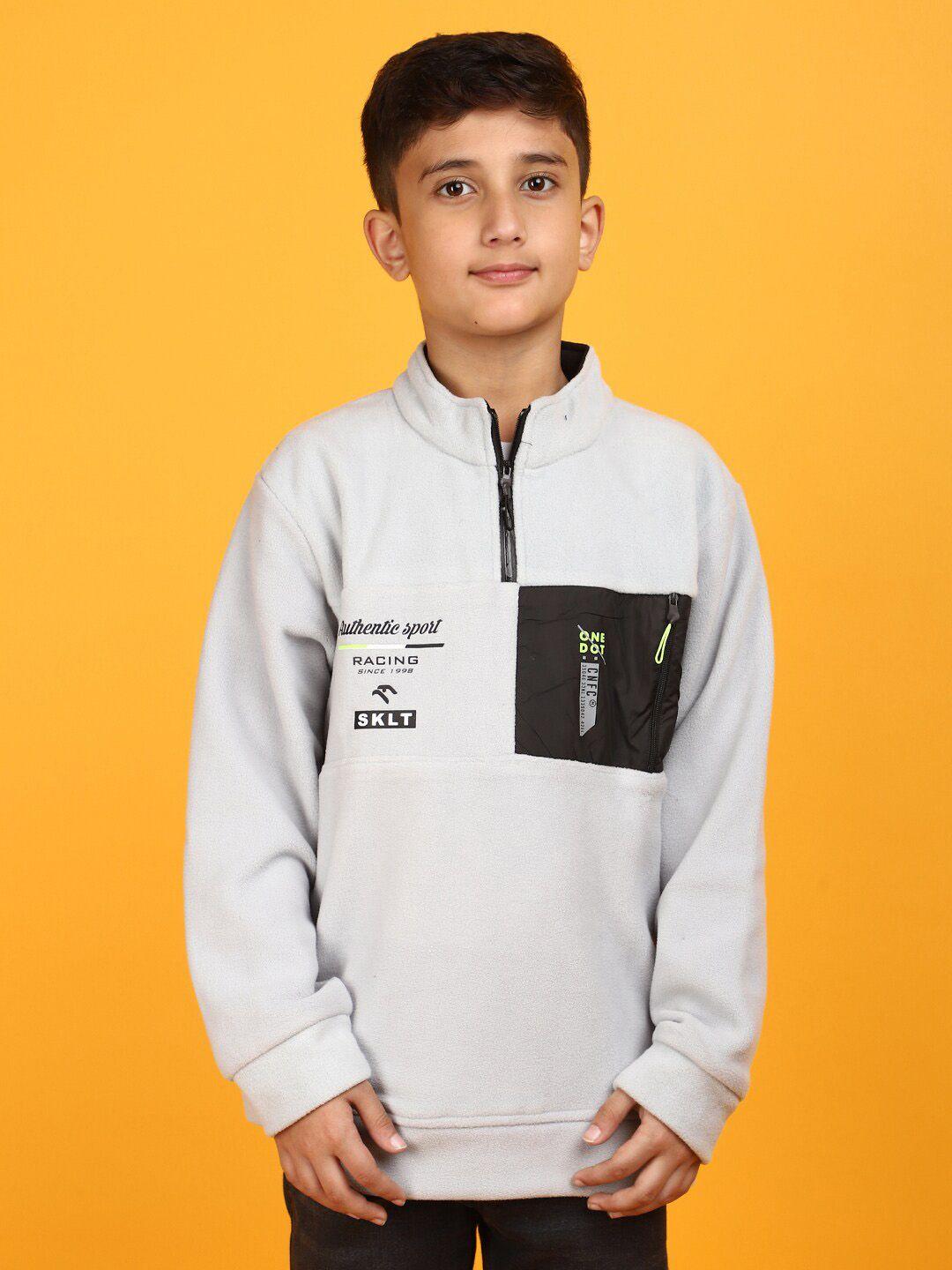 v-mart boys typography printed acrylic sweatshirt