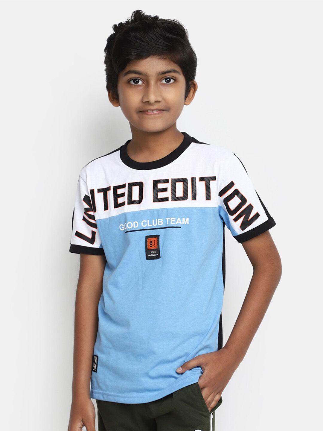 v-mart boys typography printed cotton casual t-shirt