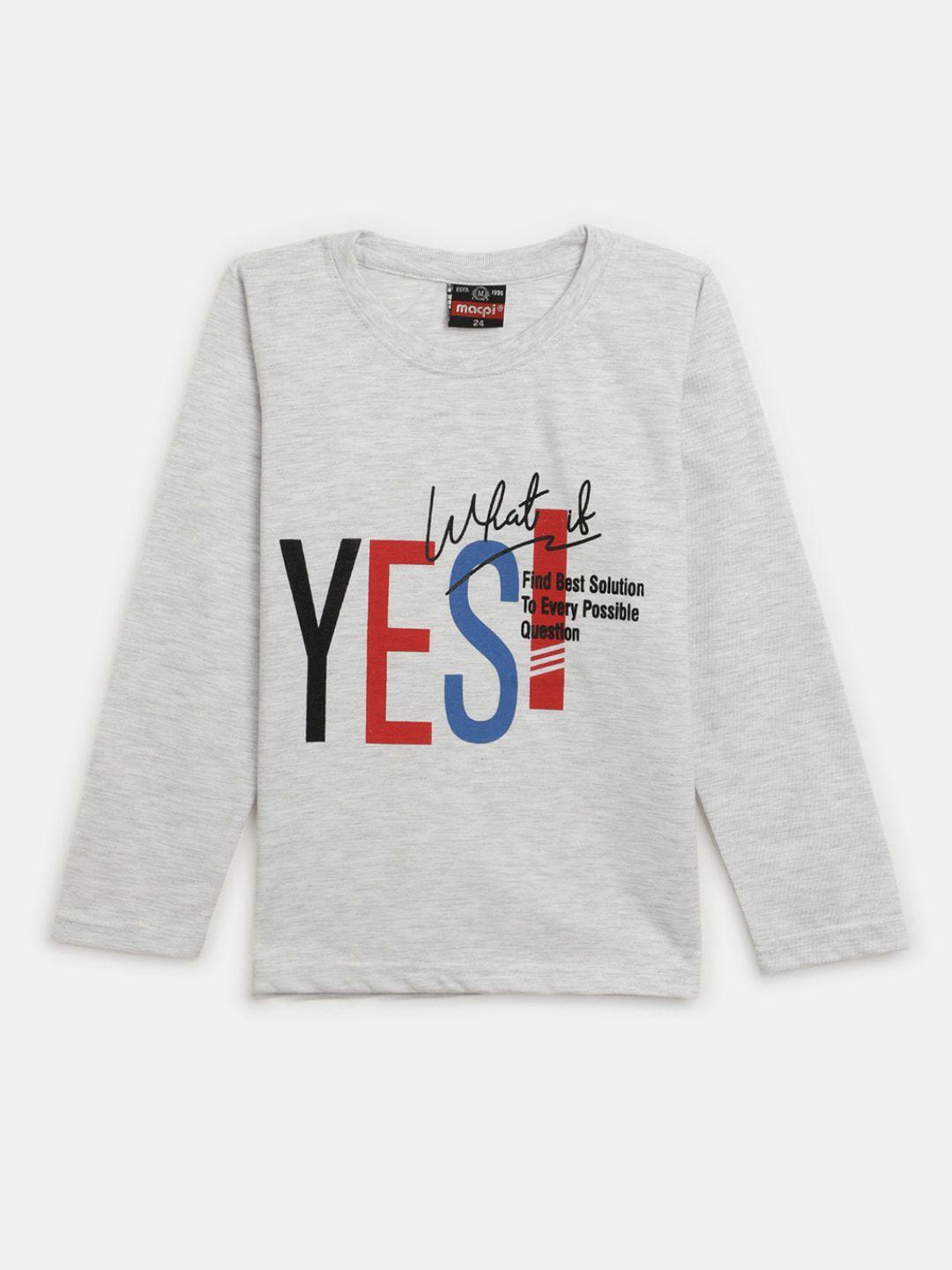 v-mart boys typography printed cotton t-shirt