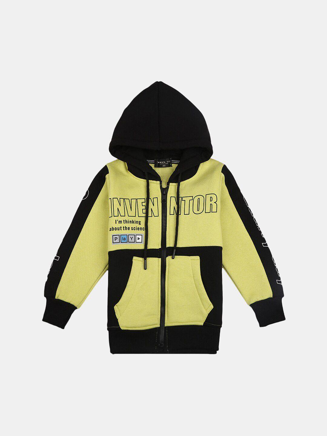 v-mart boys yellow black typography tailored jacket