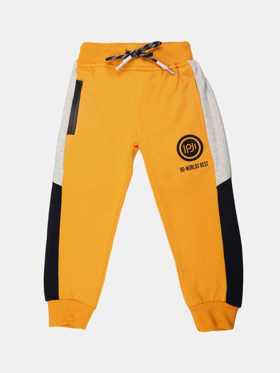 v-mart boys yellow colourblocked lounge pants
