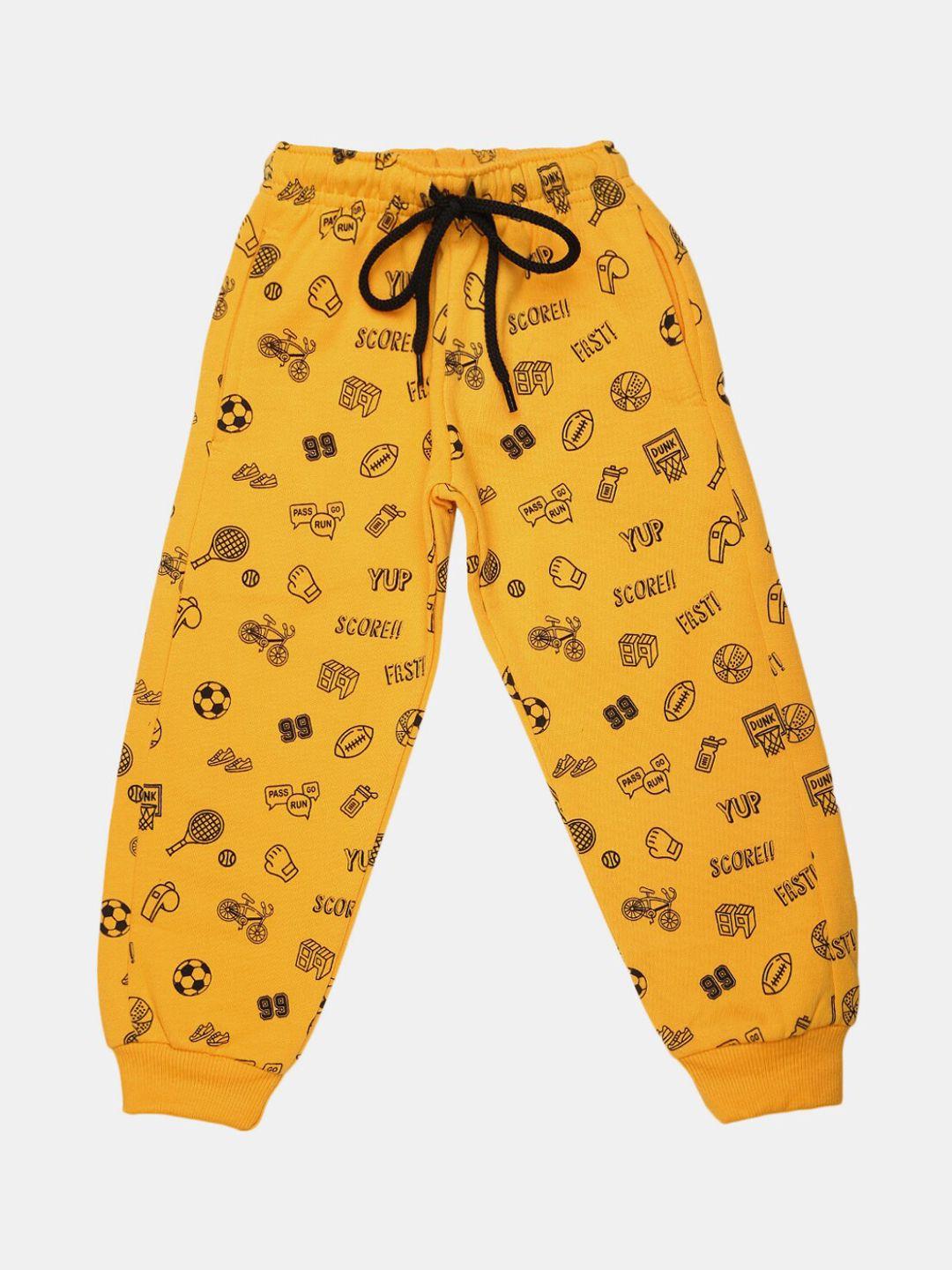 v-mart boys yellow printed lounge pants