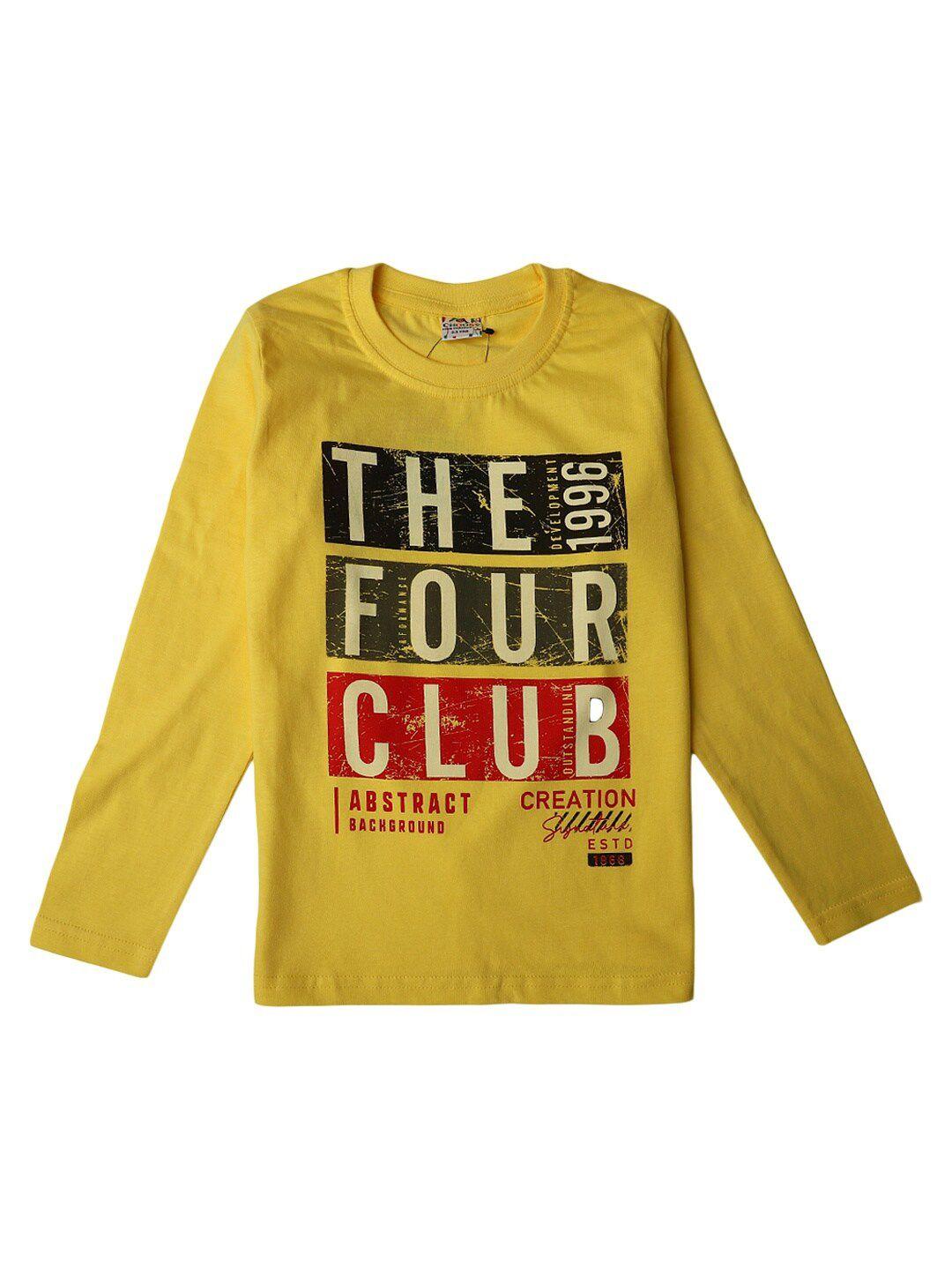 v-mart boys yellow typography printed t-shirt