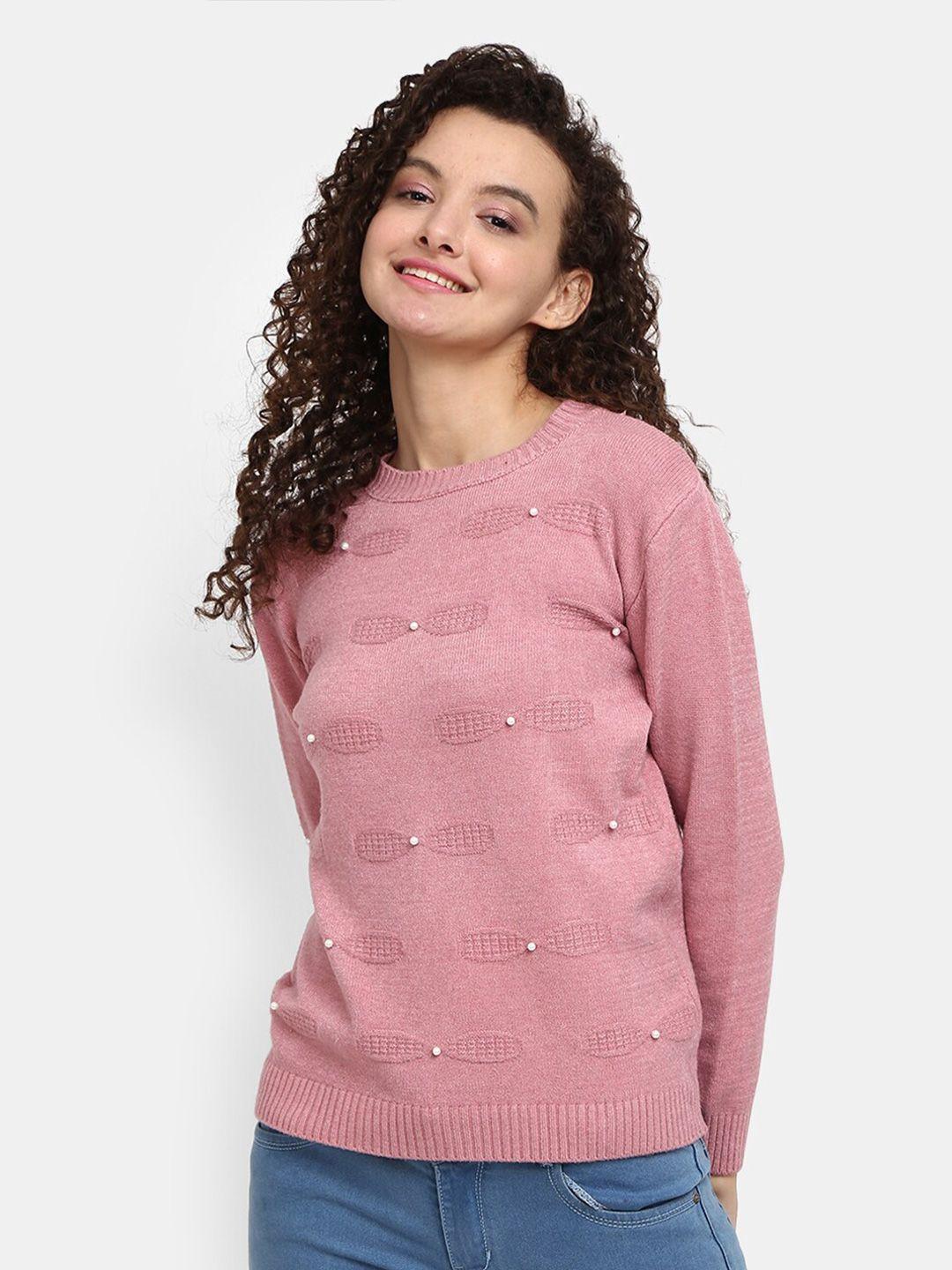 v-mart embellished ribbed cotton pullover