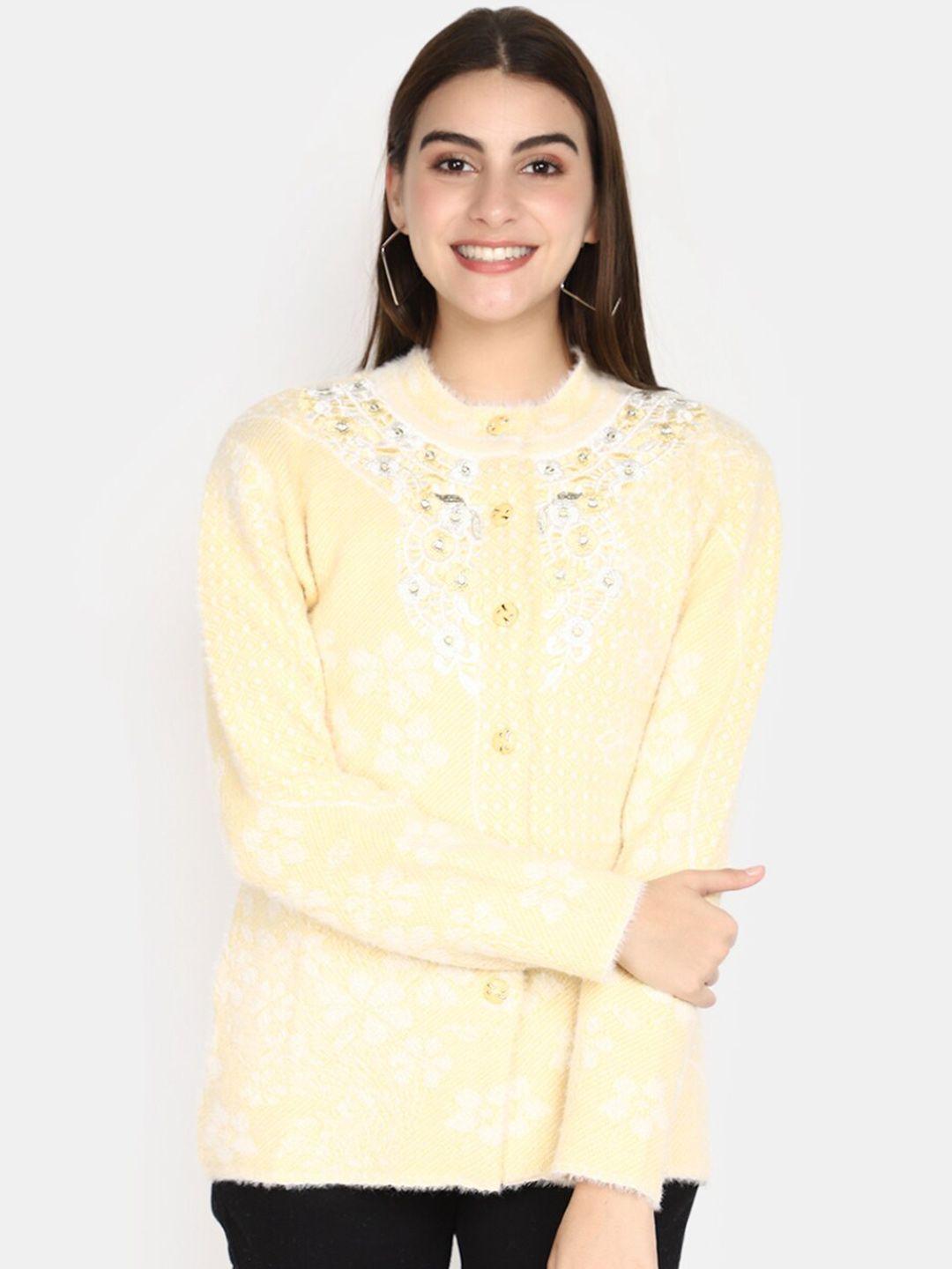 v-mart embroidered cotton cardigan sweater