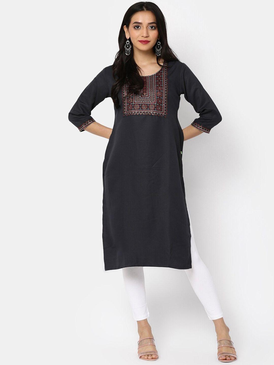 v-mart ethnic motifs embroidered sequinned kurta