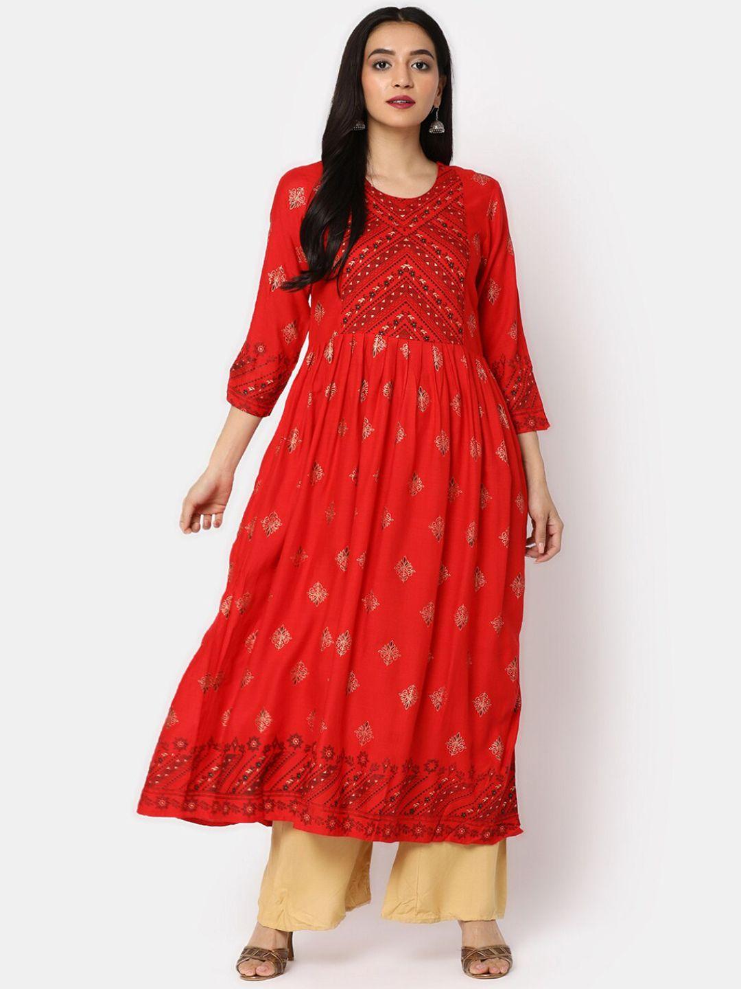 v-mart ethnic motifs printed anarkali kurta