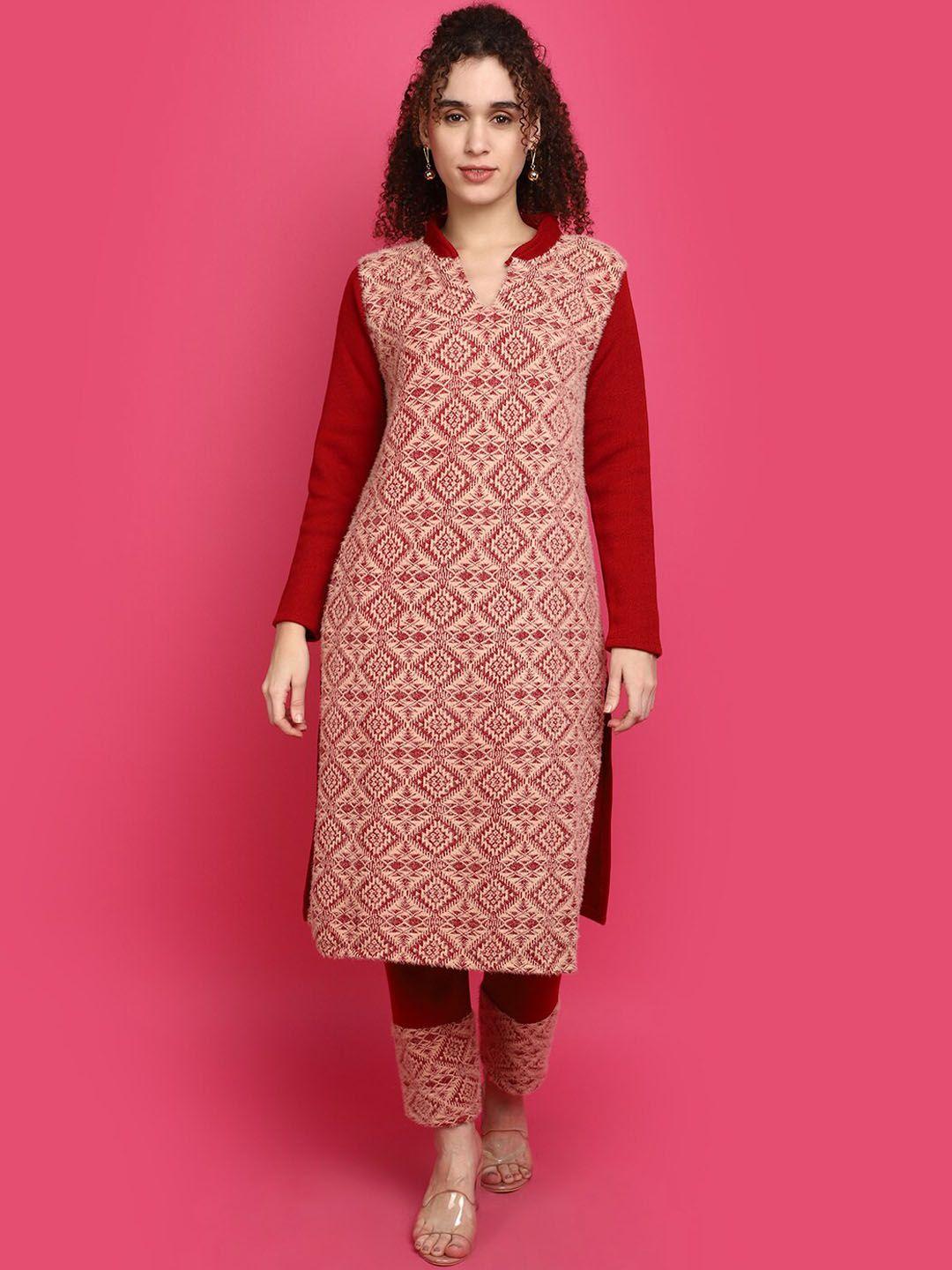 v-mart ethnic motifs printed mandarin collar cotton kurta